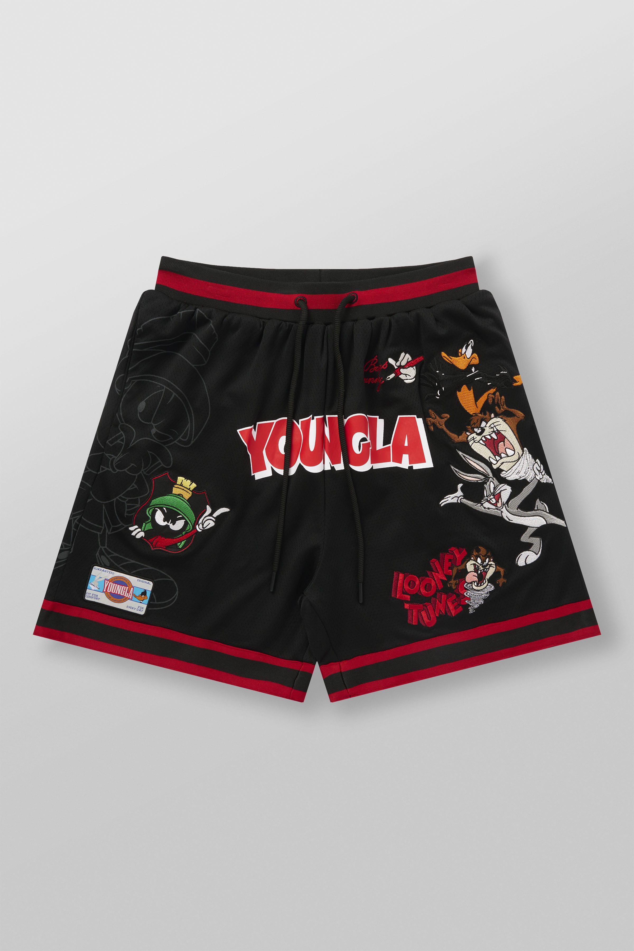 1071 - Looney Tunes Embroidered Patch Shorts - Black