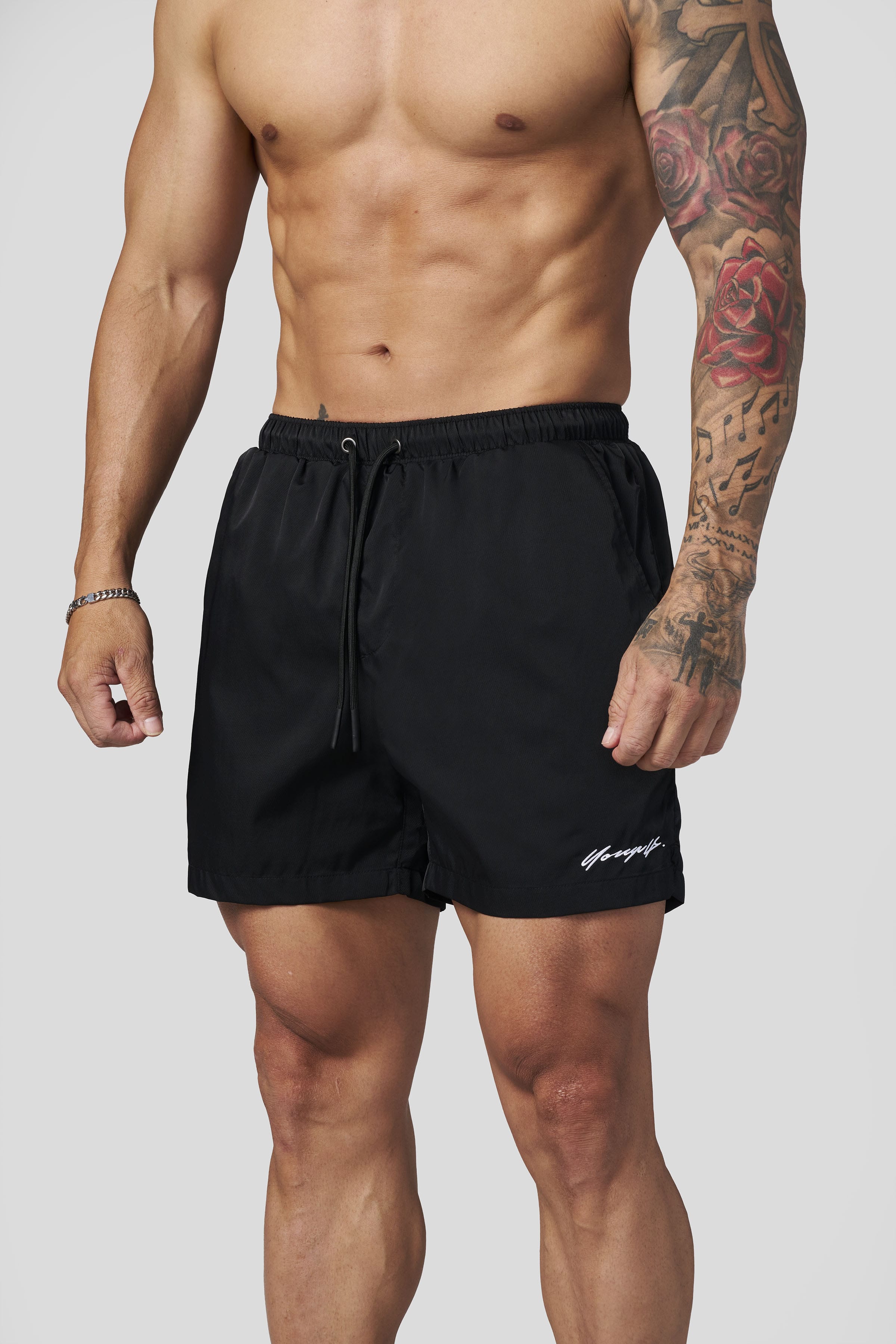 1082 - Silk Wave Swim Shorts - Black