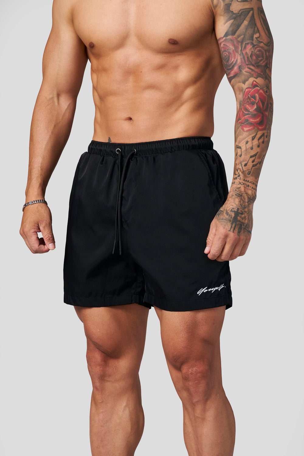 1082 - Silk Wave Swim Shorts - Black