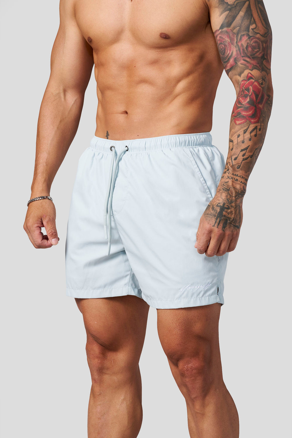 1082 - Silk Wave Swim Shorts - Sky Blue