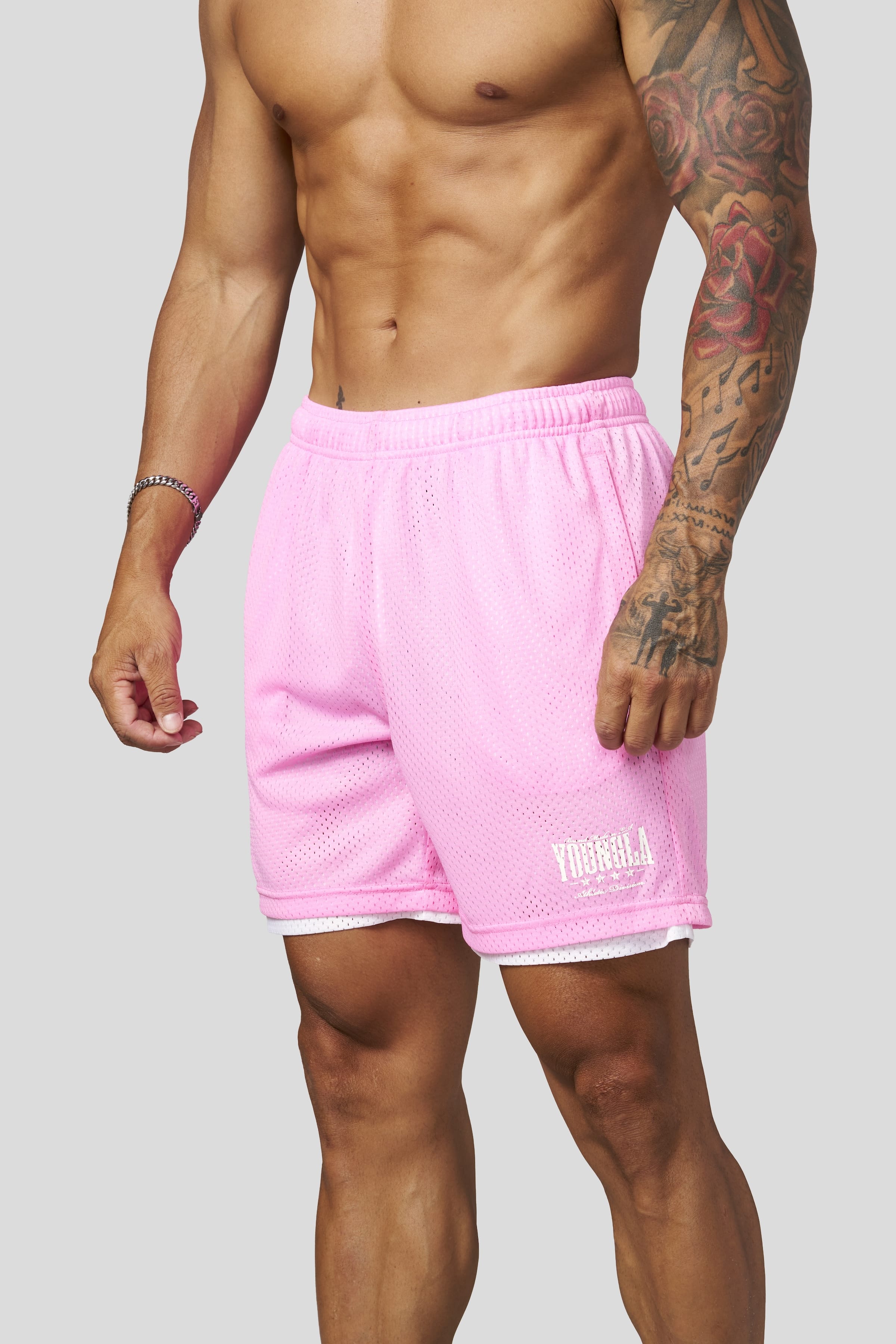 1092 - Double Mesh Shorts - Pink