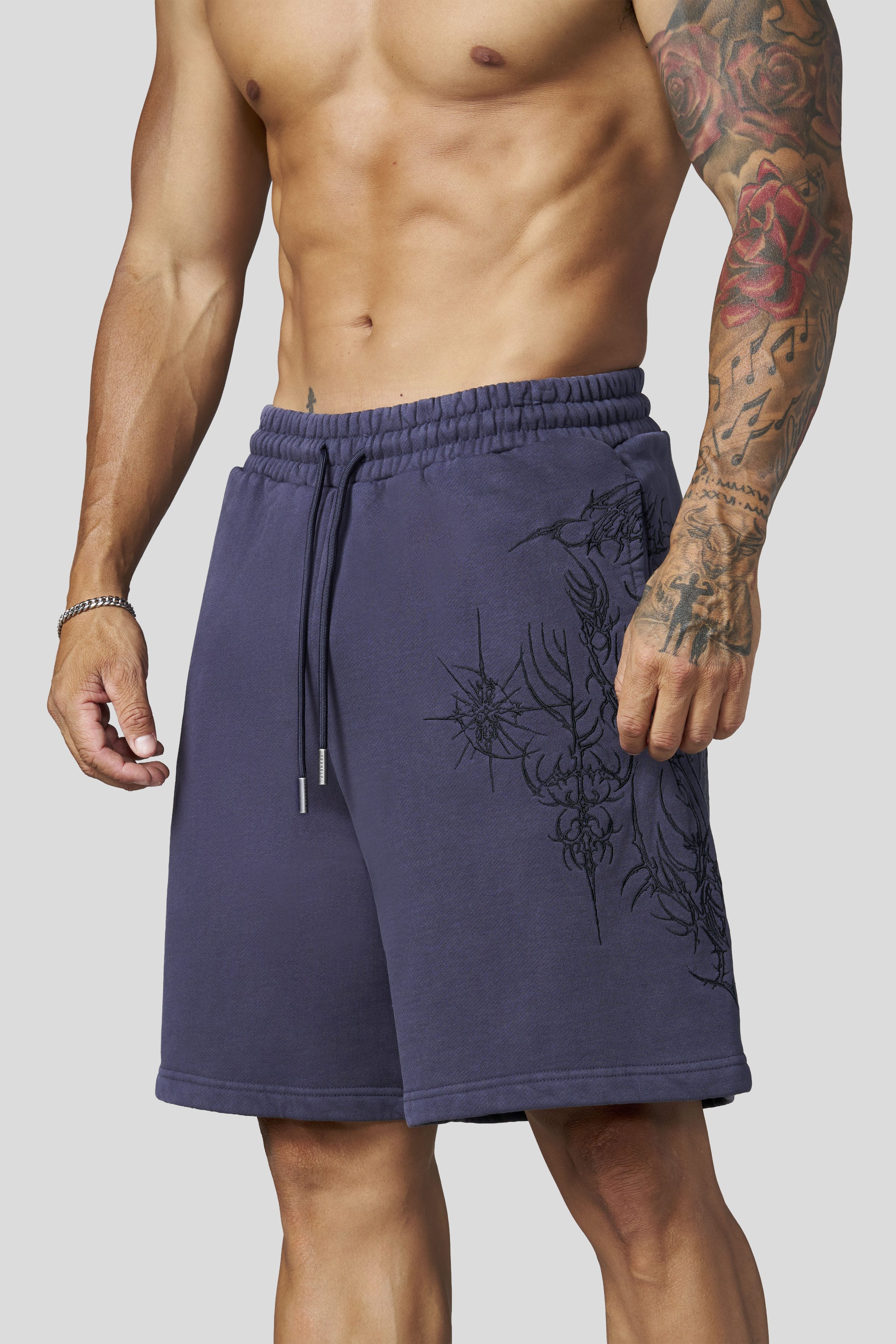 1093 - Cyberpunk Fleece Shorts - Purple Wash