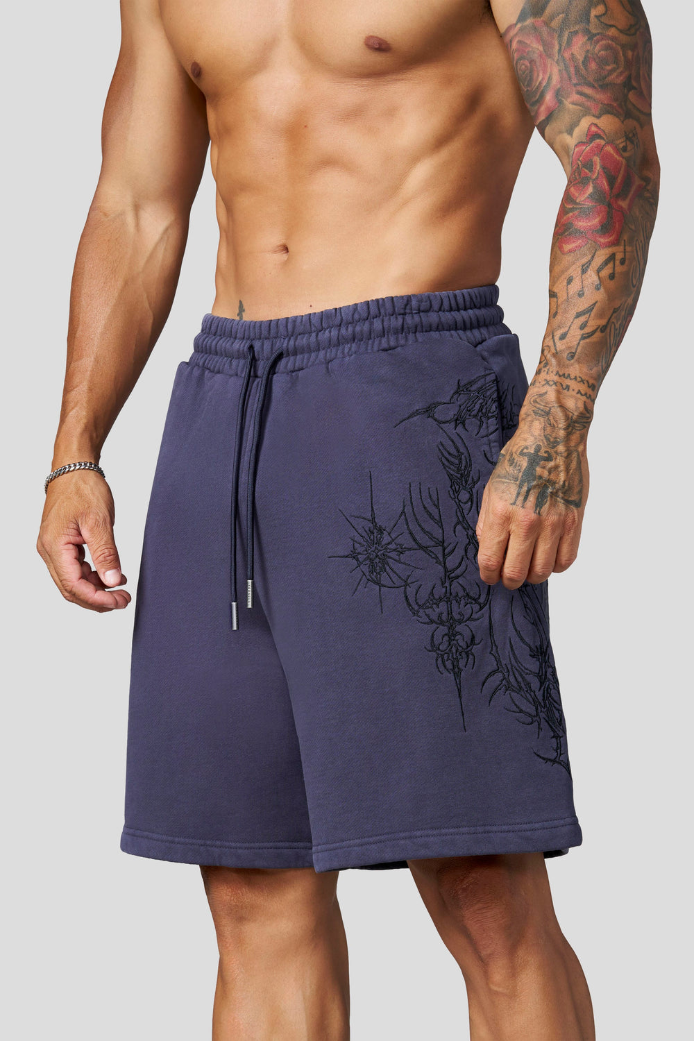 1093 - Cyberpunk Fleece Shorts - Purple Wash