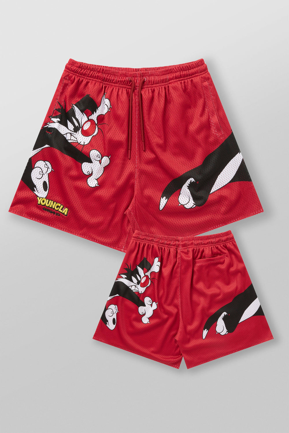 1098 - Looney Tunes Basketball Shorts - Red
