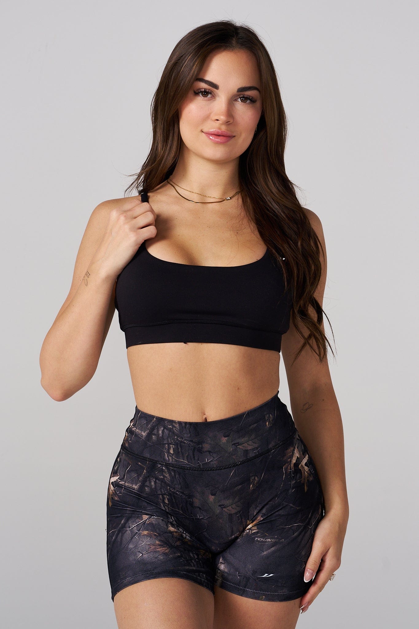 W3161 - Camo Urban Sports Bra - Black