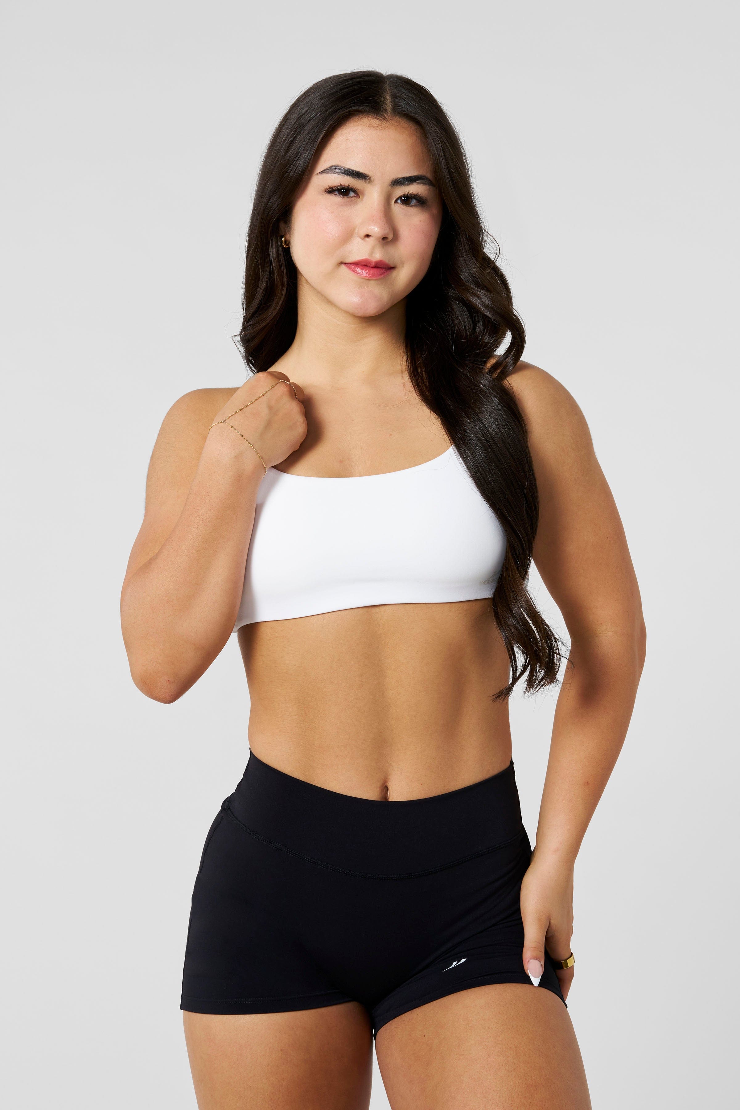 W3079 - Criss Cross Sports Bra - White