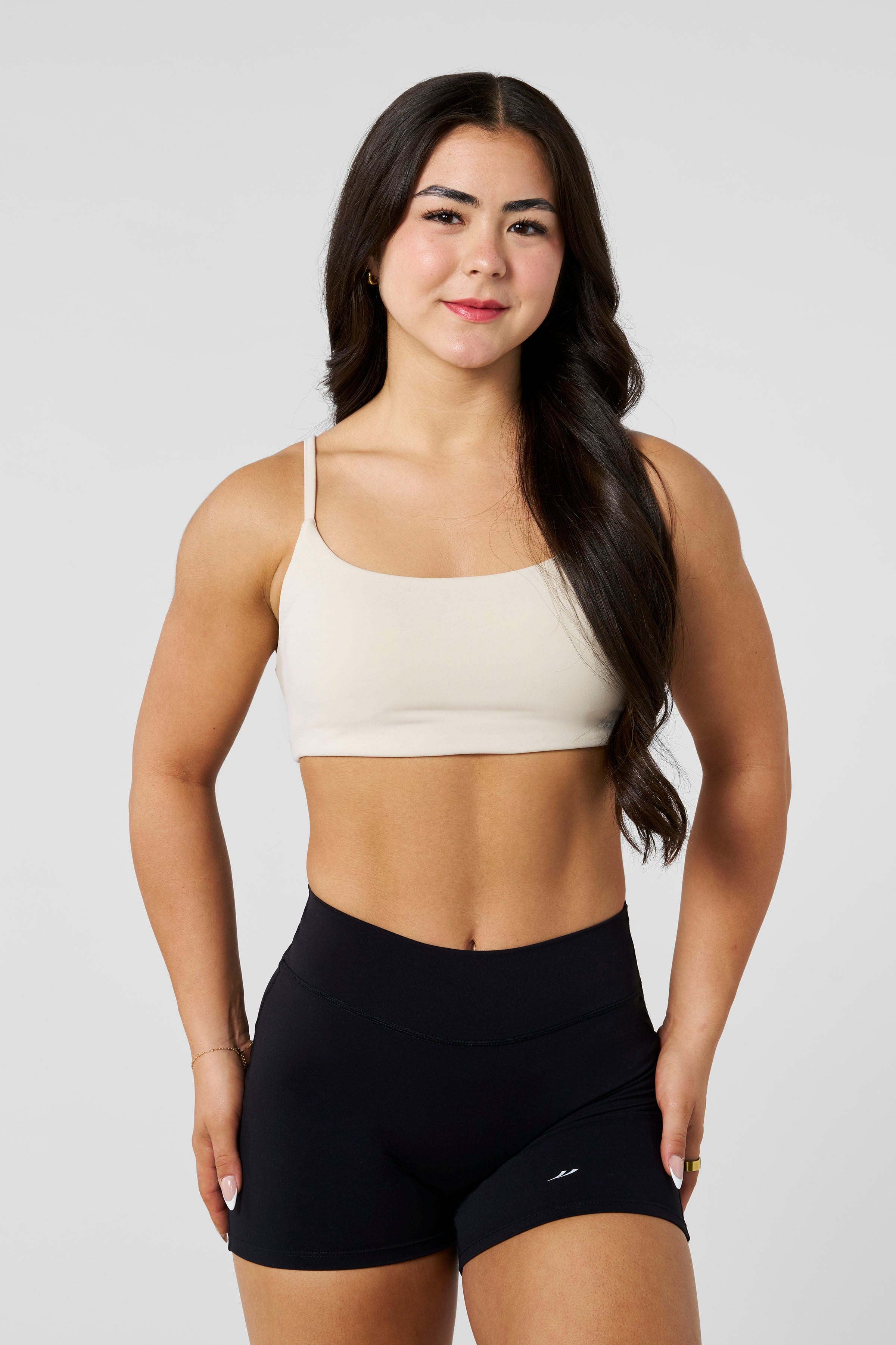 W3079 - Criss Cross Sports Bra - Cream