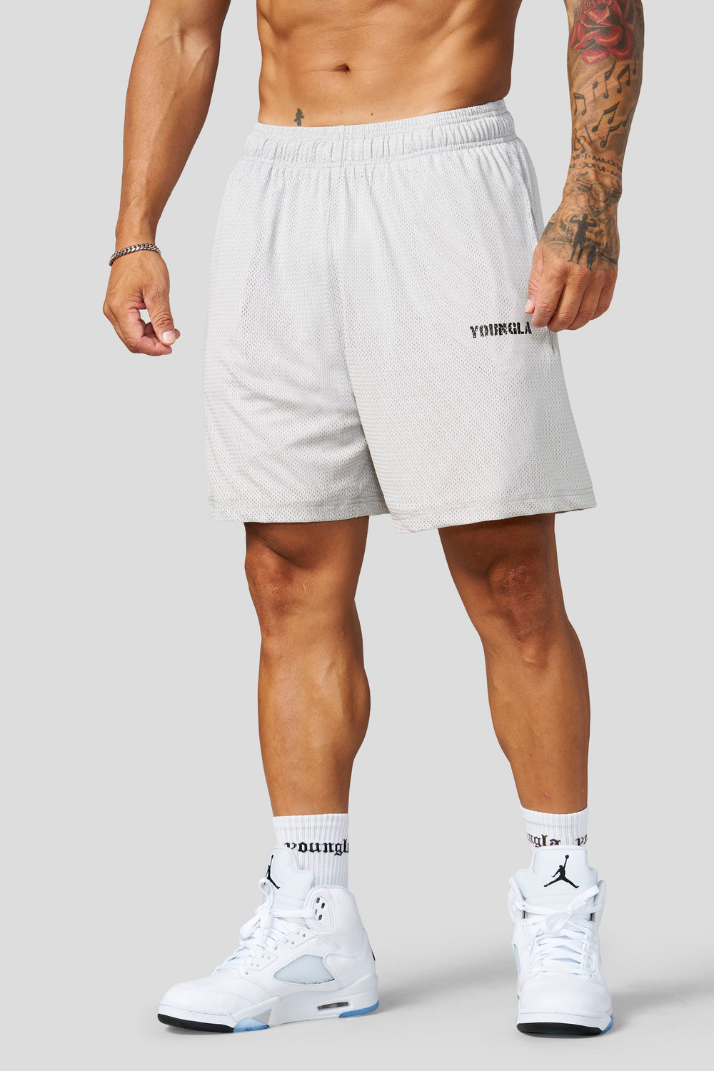 1103 - Aeromesh 7" Shorts - Light Grey