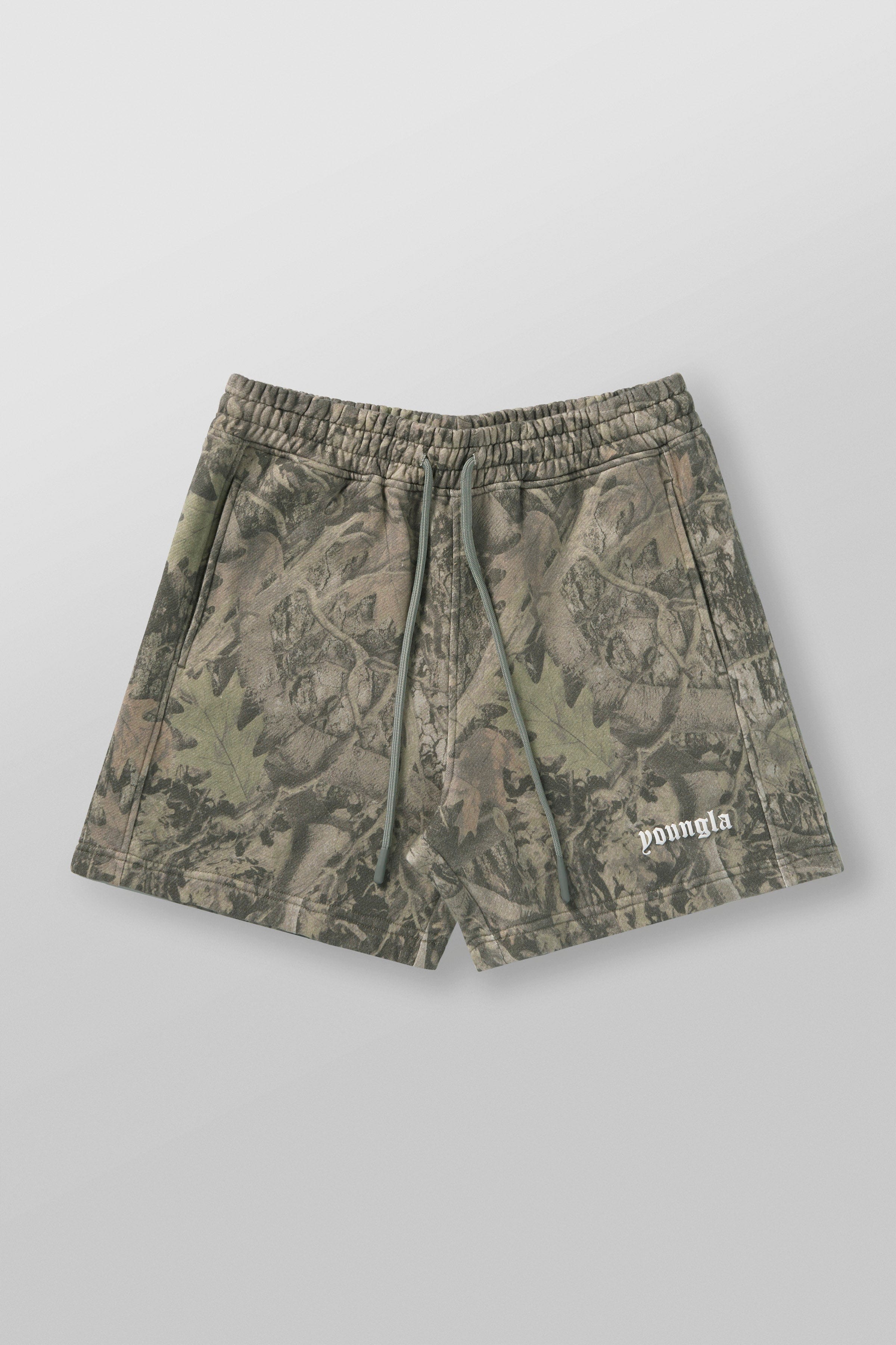 1118 - Tree Camo Cotton Shorts - Green Tree Camo