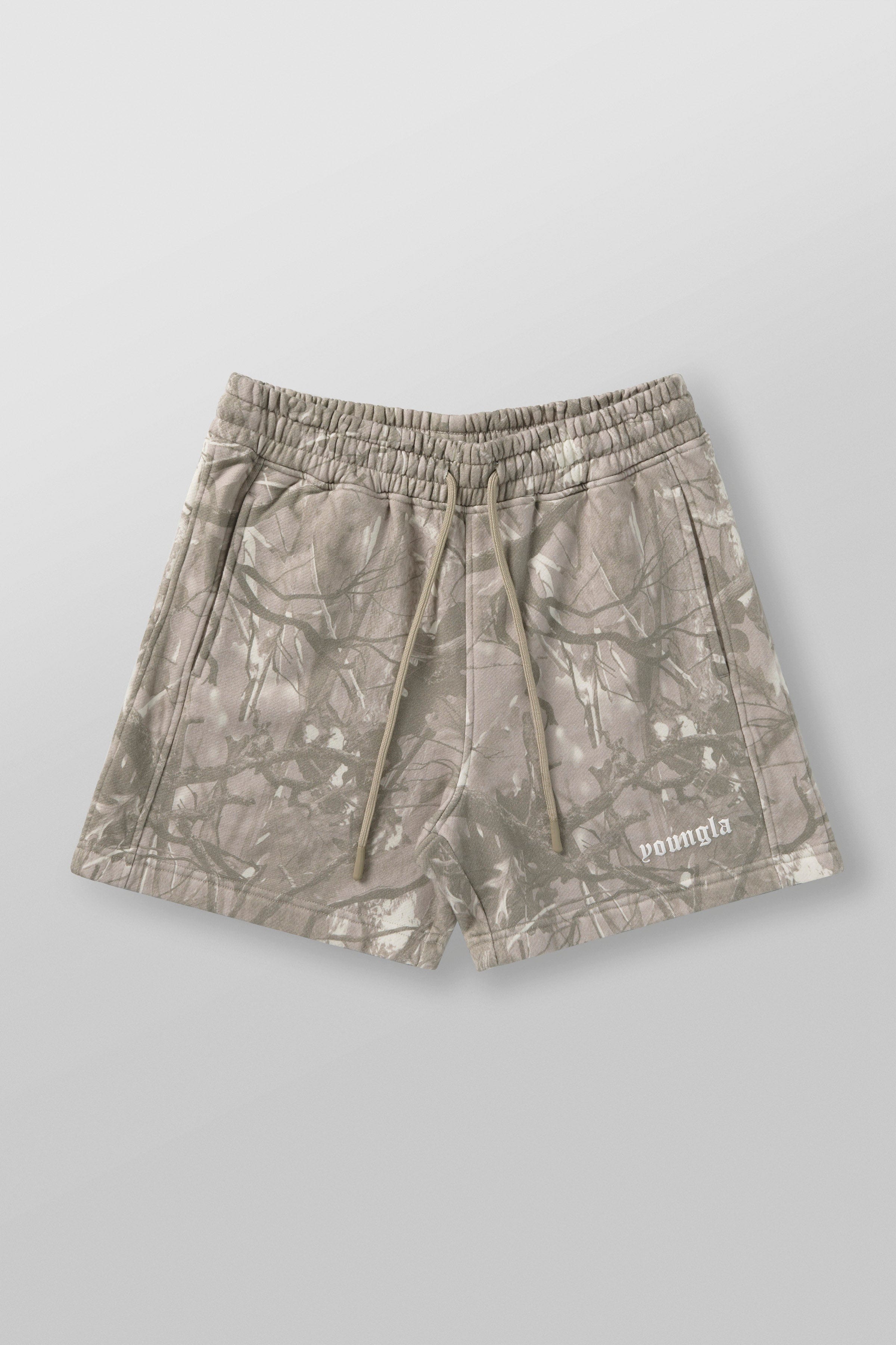 1118 - Tree Camo Cotton Shorts - Tan Tree Camo