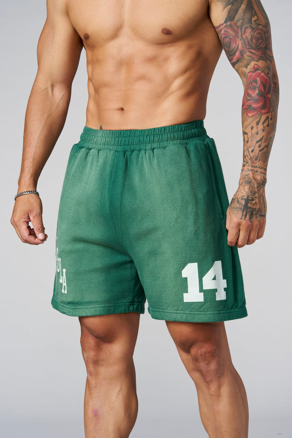 1123 - Golden Era Cotton Mesh Shorts - Green Wash