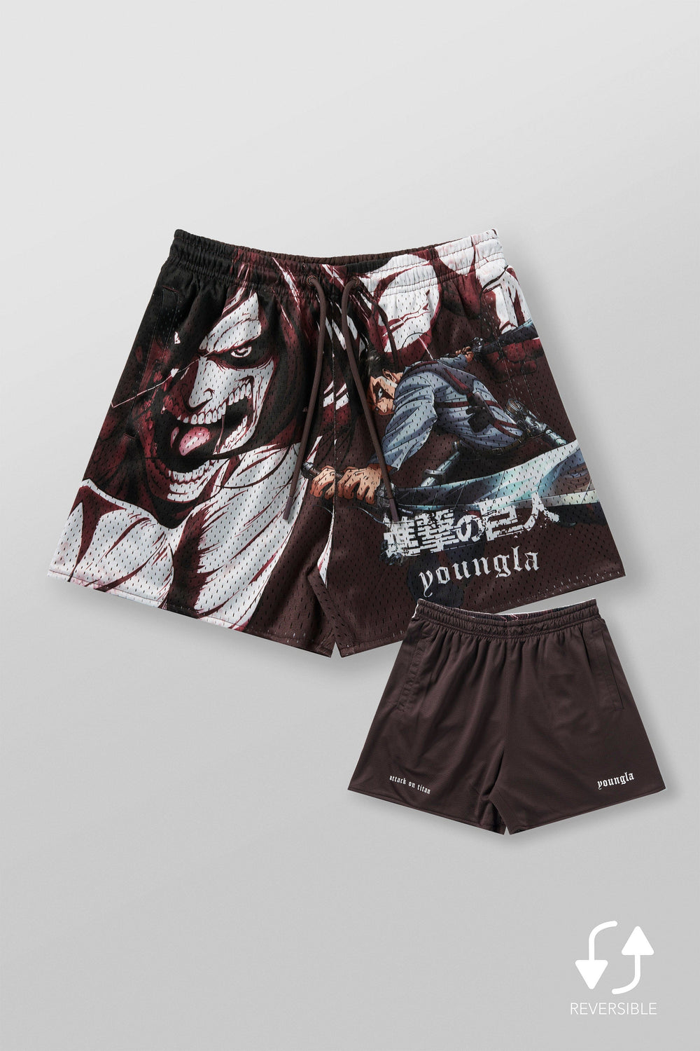 1126 - AOT© x YLA Mesh Shorts - Levi x Eren