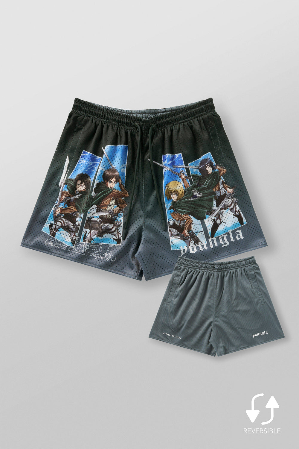 1126 - AOT© x YLA Mesh Shorts - Scout Regiment