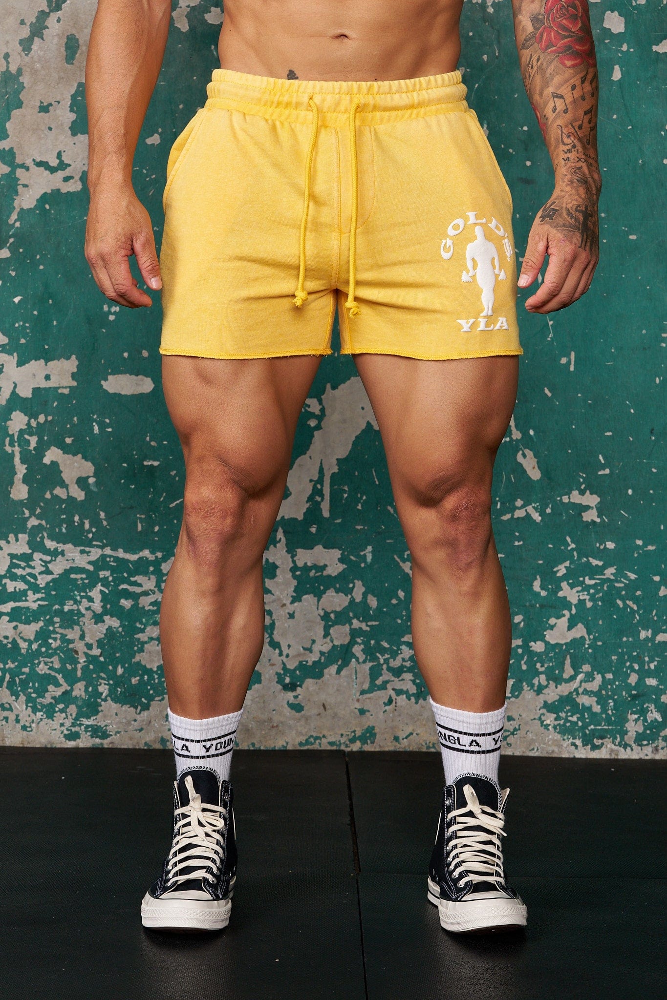 1132 - Golds Gym Bodybuilding Shorts - Yellow