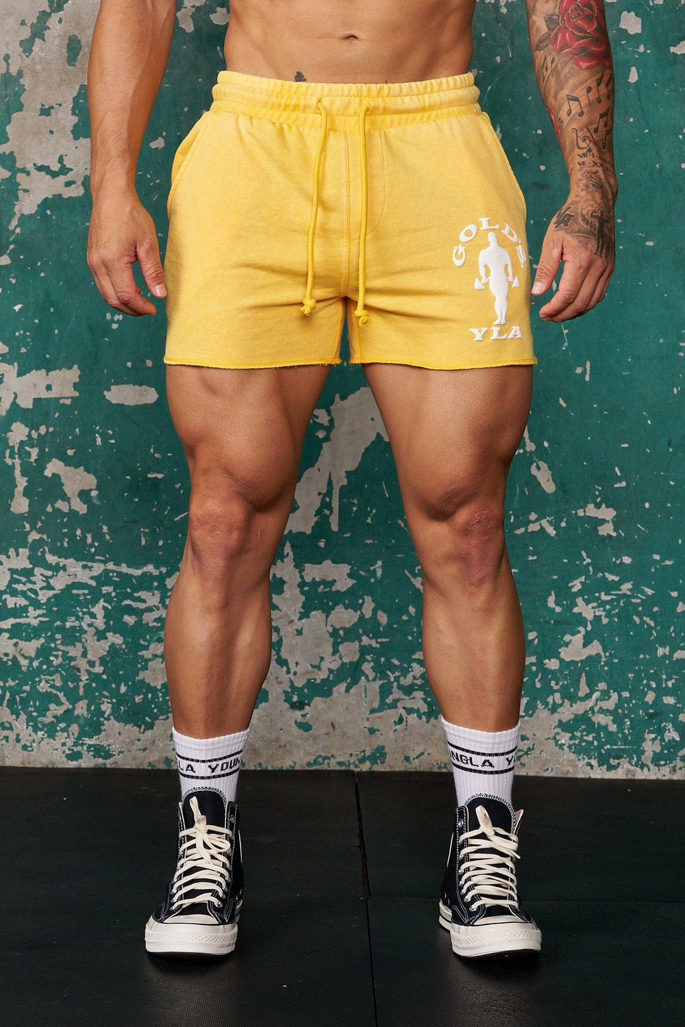 1132 - Golds Gym Bodybuilding Shorts - Yellow