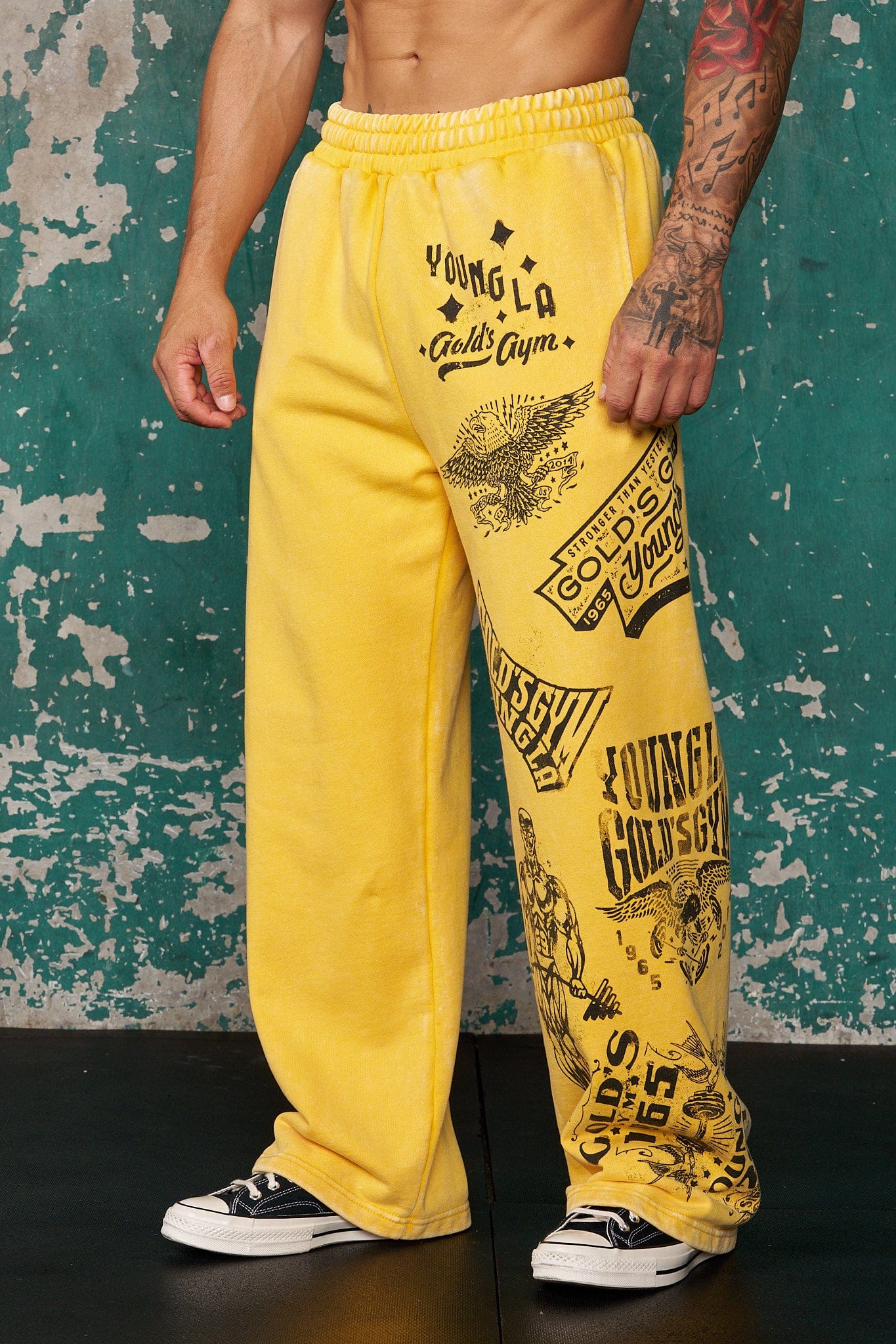 2142 - Golds Gym Evolution Sweats - Yellow Wash