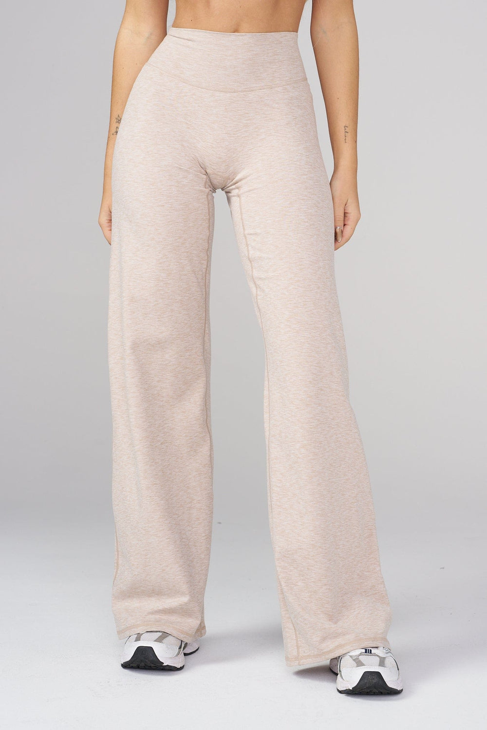 W2227 - Reset Wide Leg Leggings - Heather Oatmeal