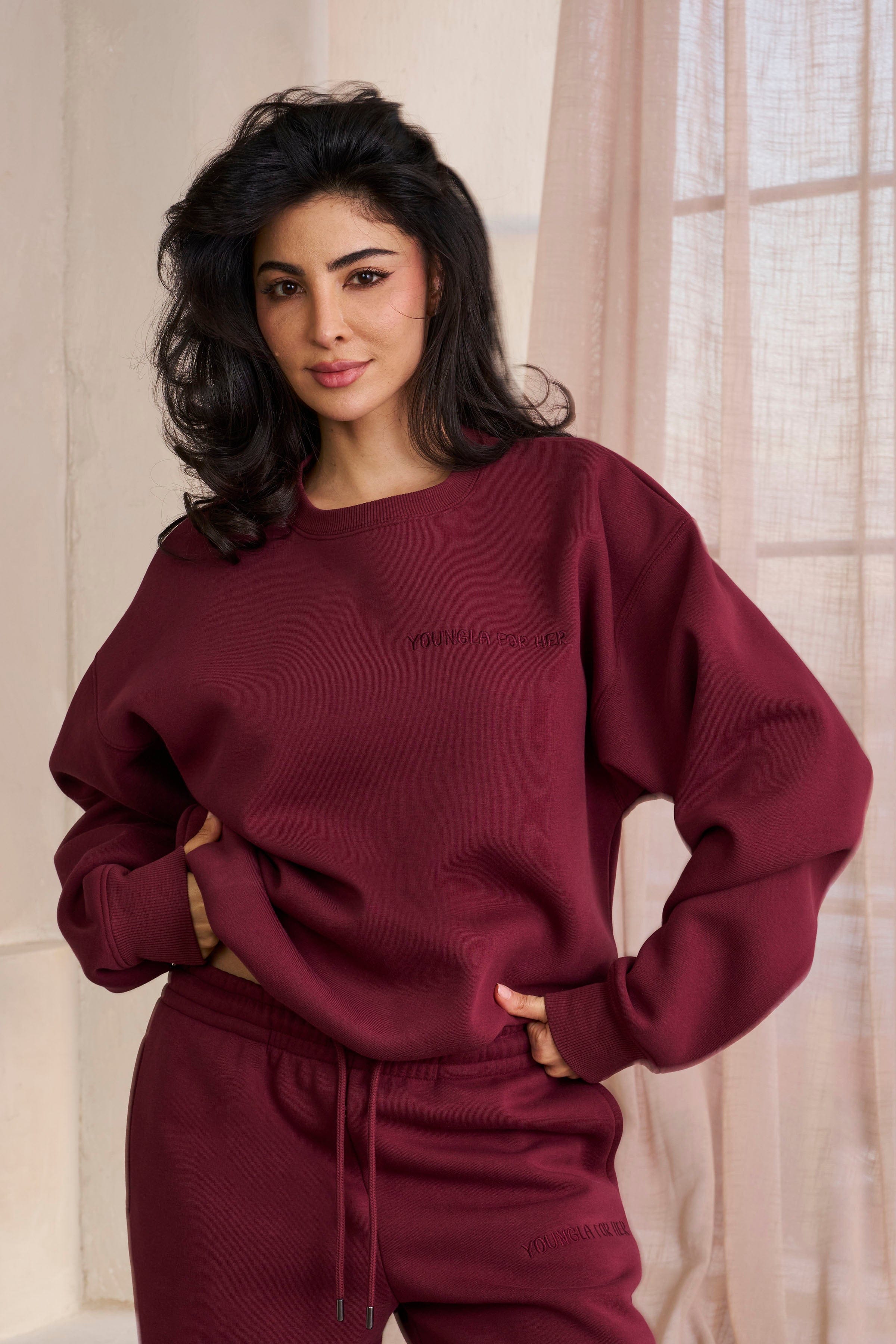 W5091 - Winter Crewneck - Burgundy