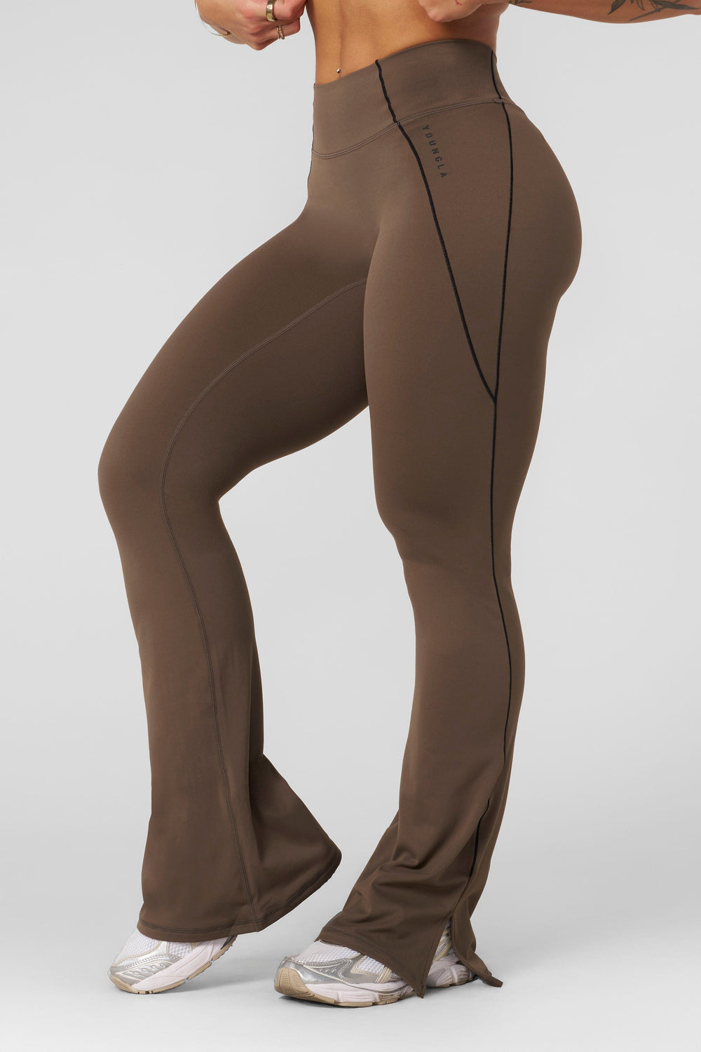 W285 - Elevate Flare Leggings - Taupe
