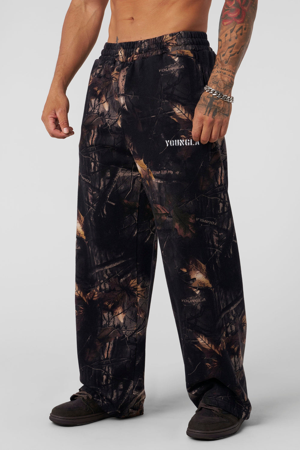 2094 - Tree Camo Collection - No Cuff Sweats - Black Tree Camo
