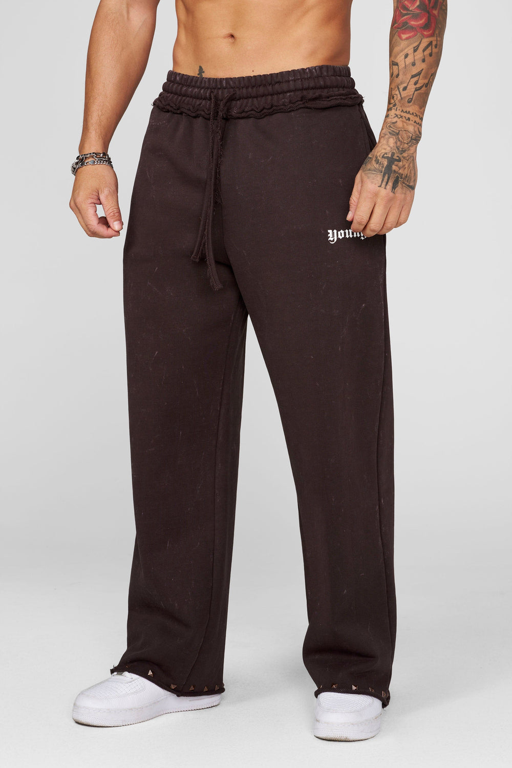 2087 - Stud Sweats - Brown Wash