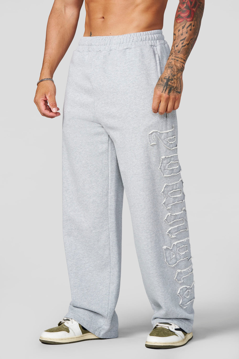 2093 - Patchwork Sweats - Heather Grey