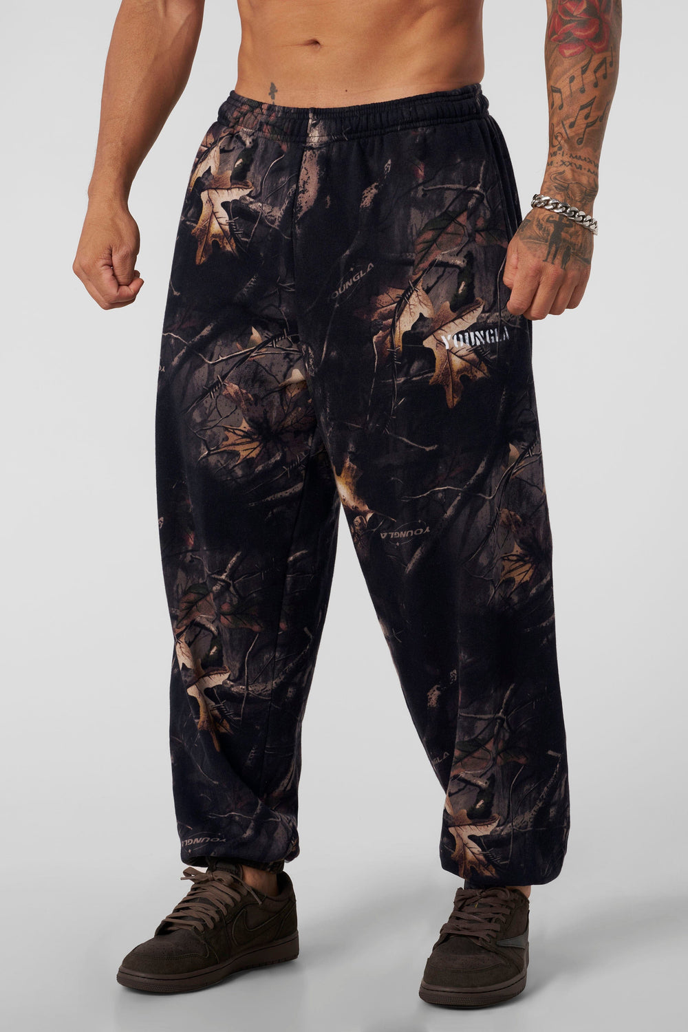 2063 - Tree Camo Collection - Baggy Joggers - Black Tree Camo