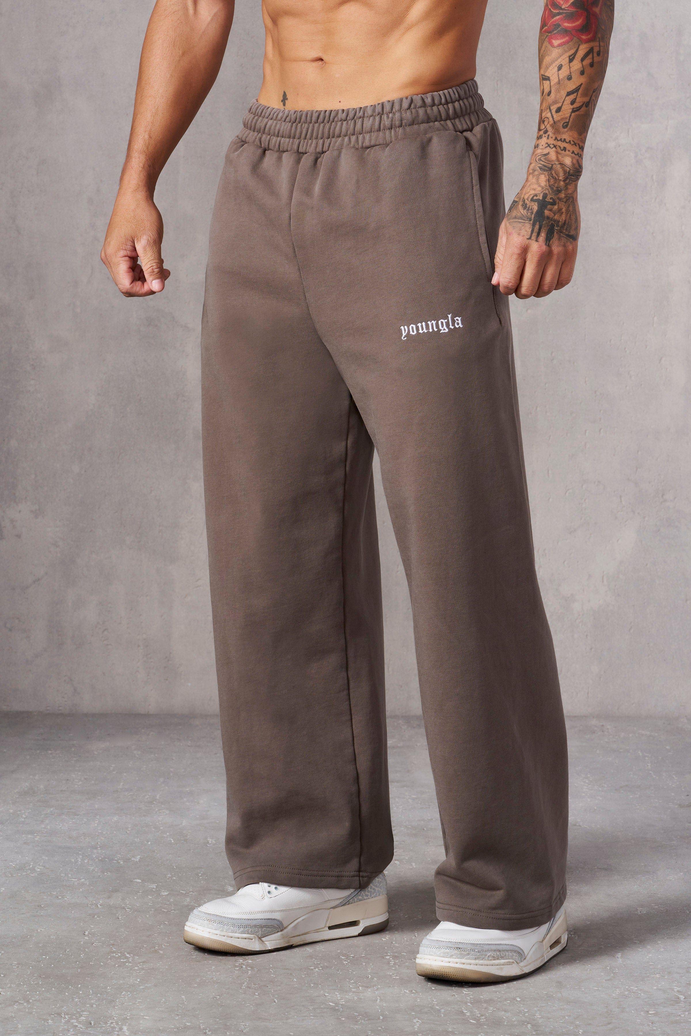 2111 - Classic Baggy Sweats - Olive Brown Wash