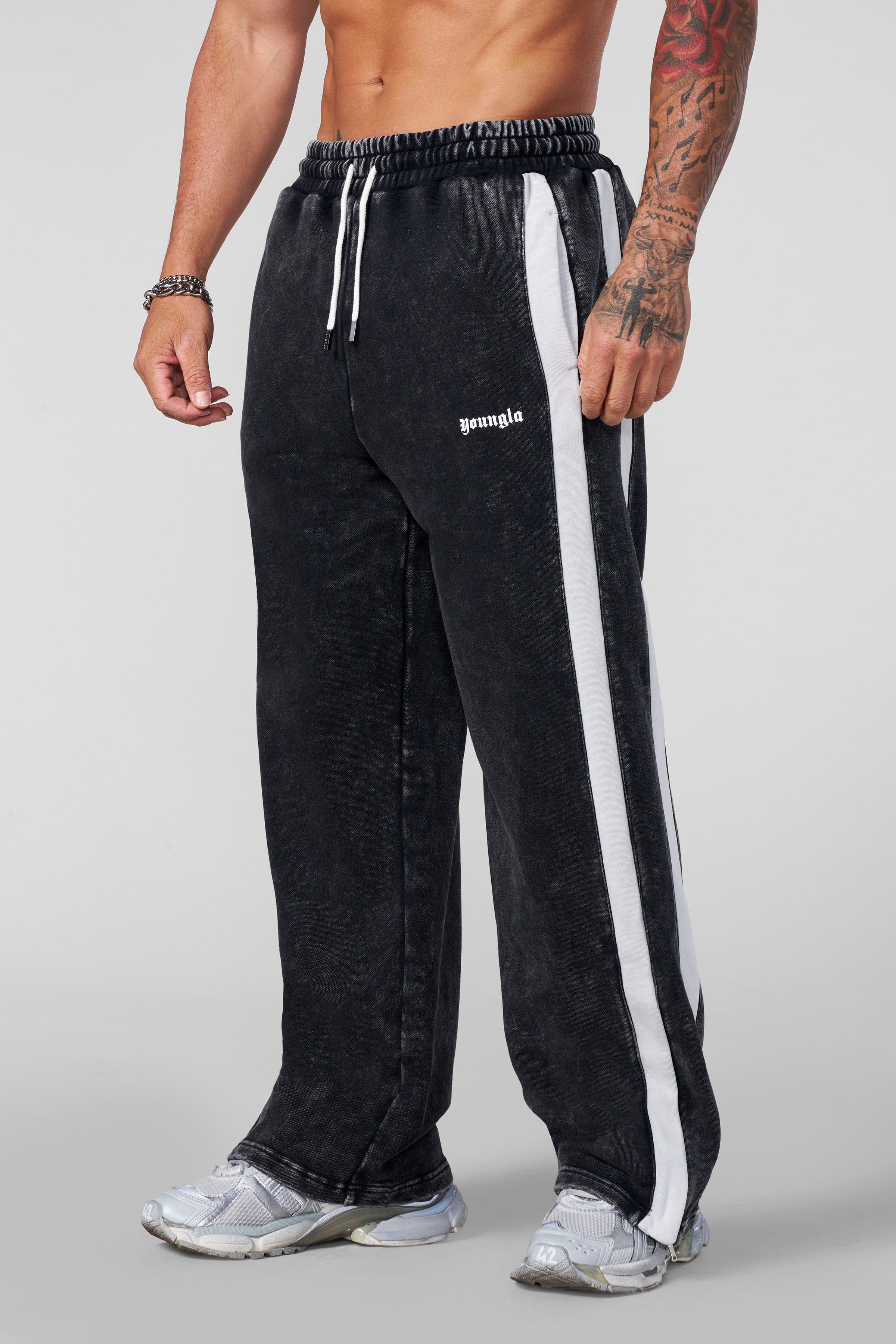 2146 - Classic Stripe Sweats - Black Wash