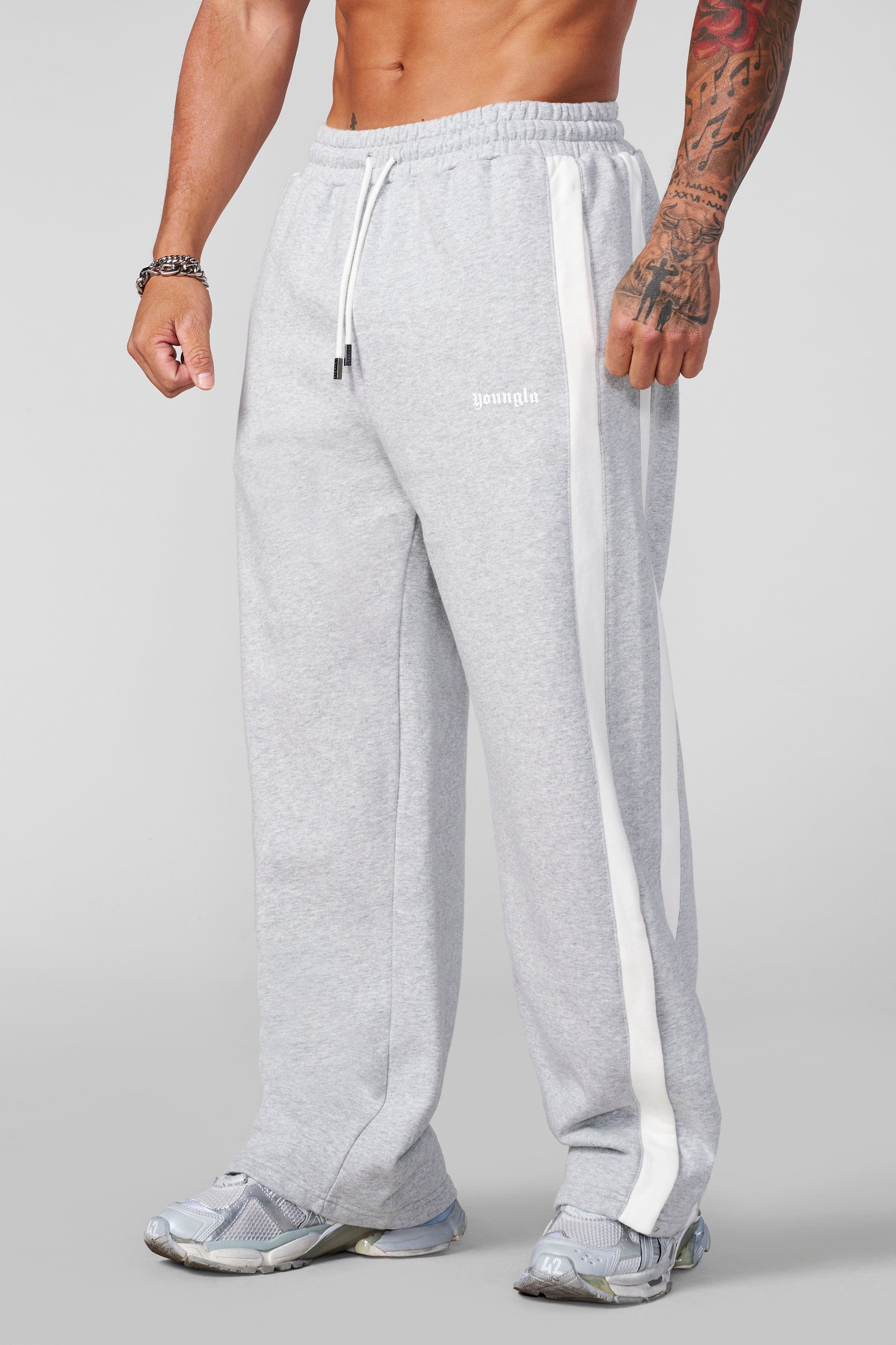 2146 - Classic Stripe Sweats - Heather Grey