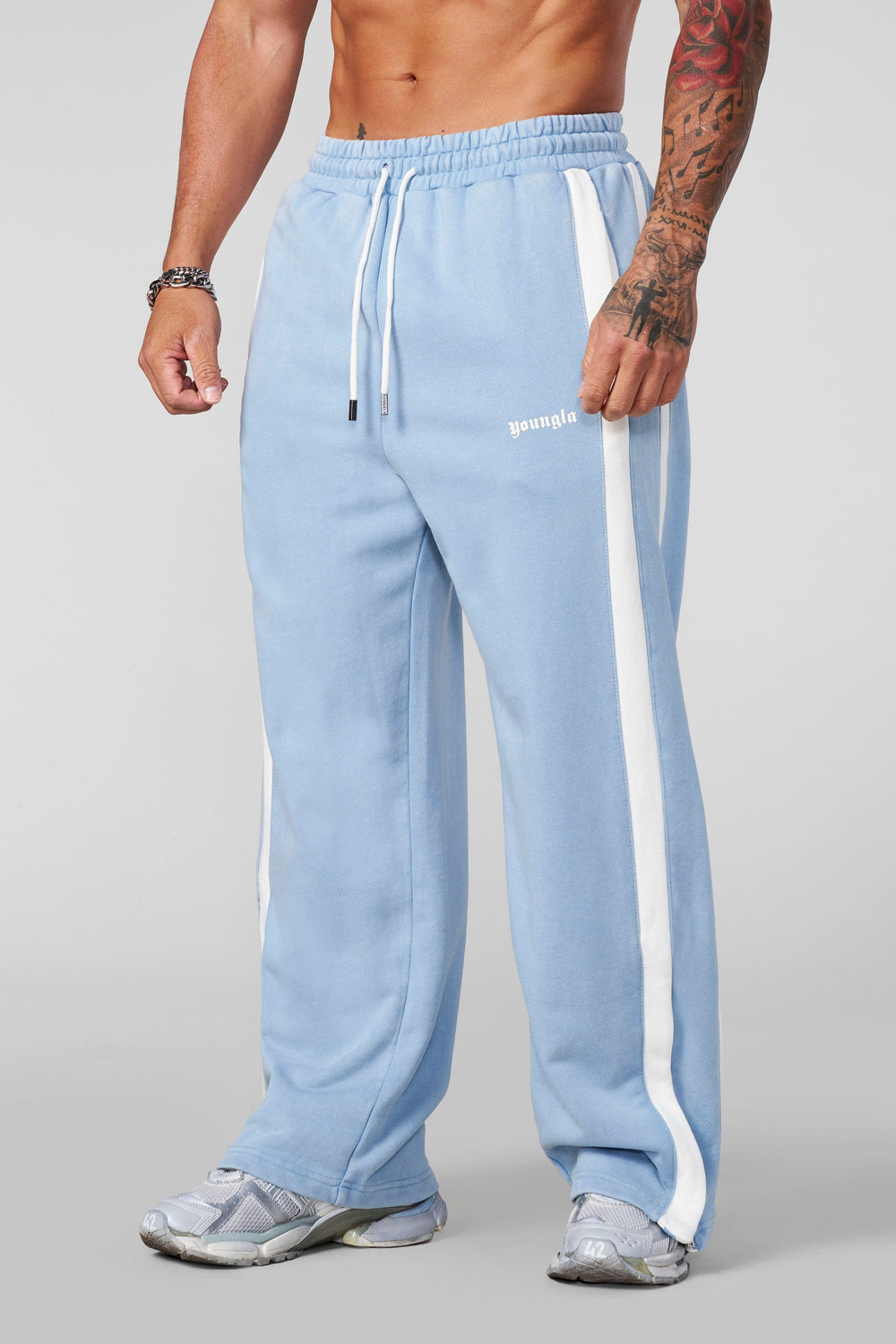 2146 - Classic Stripe Sweats - Sky Blue Wash