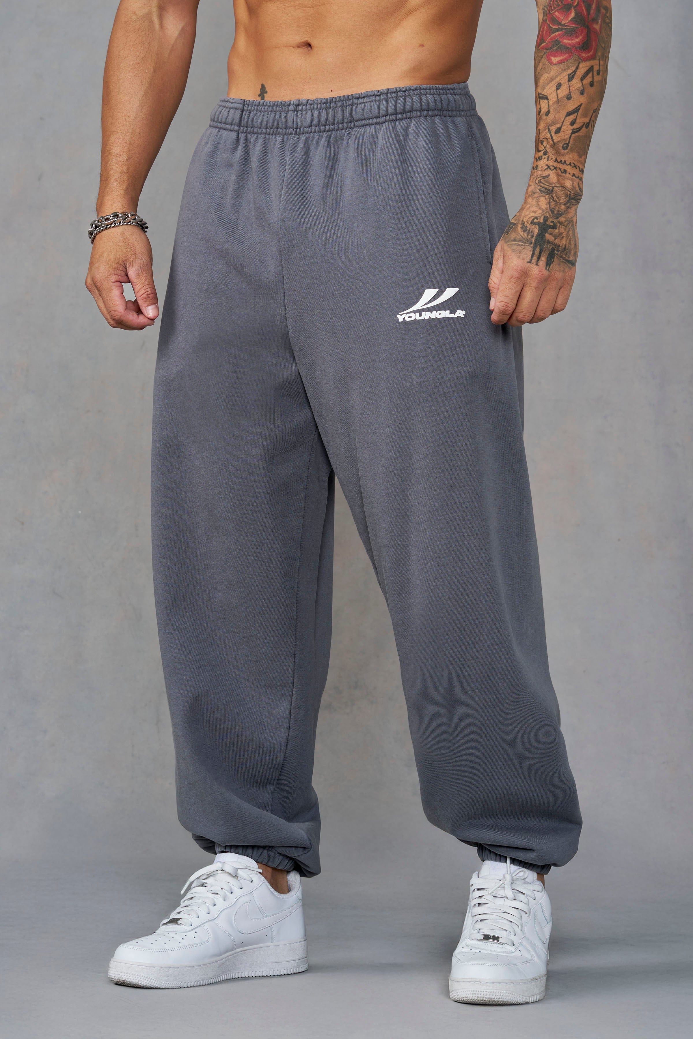 2154 - Throwback Baggy Joggers - Grey Wash