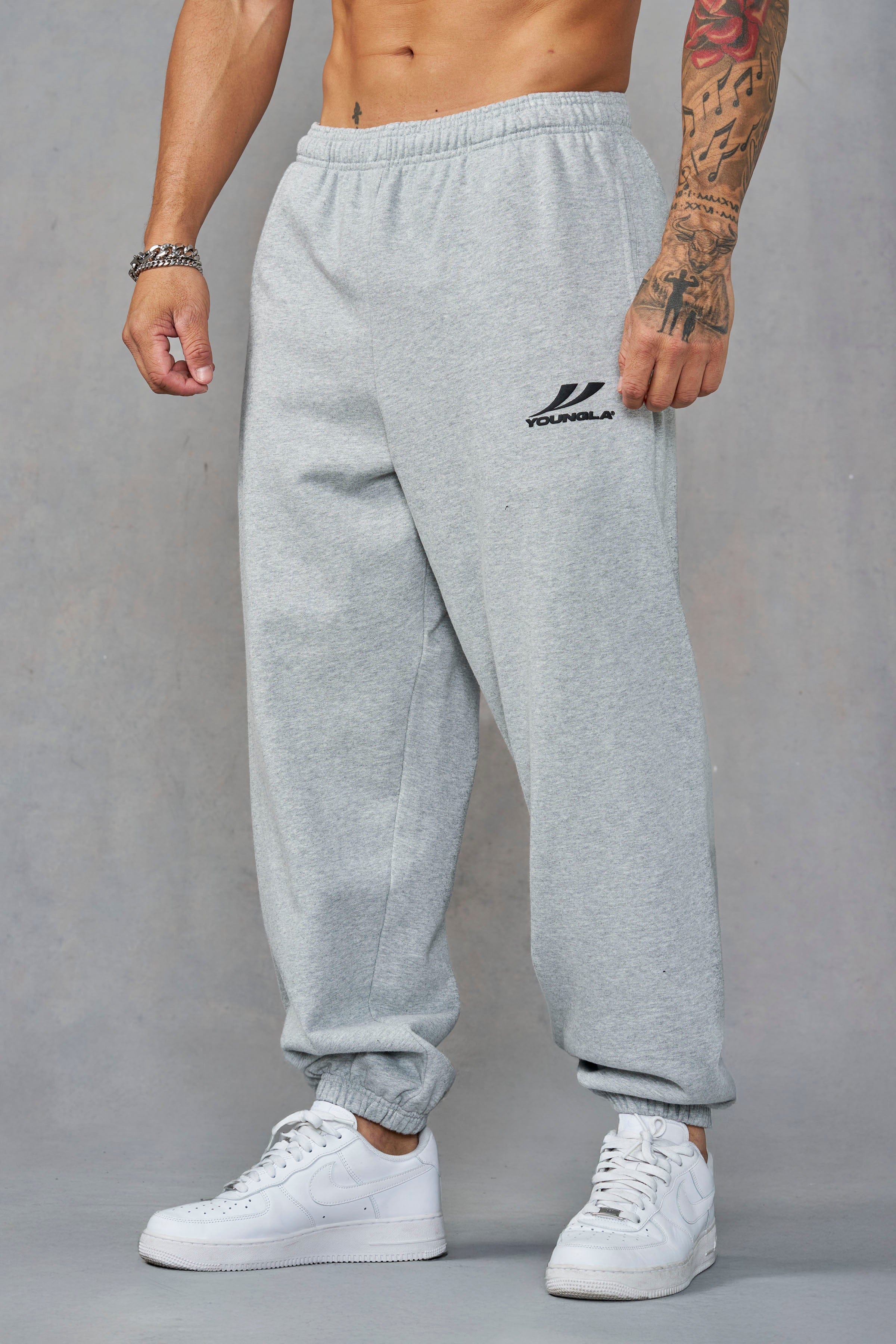 2154 - Throwback Baggy Joggers - Heather Grey