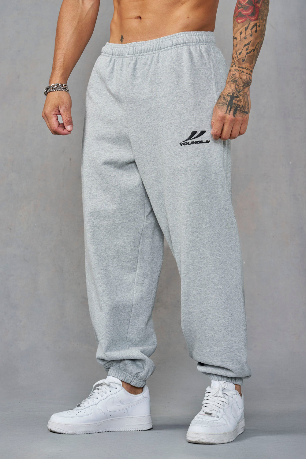 2154 - Throwback Baggy Joggers - Heather Grey