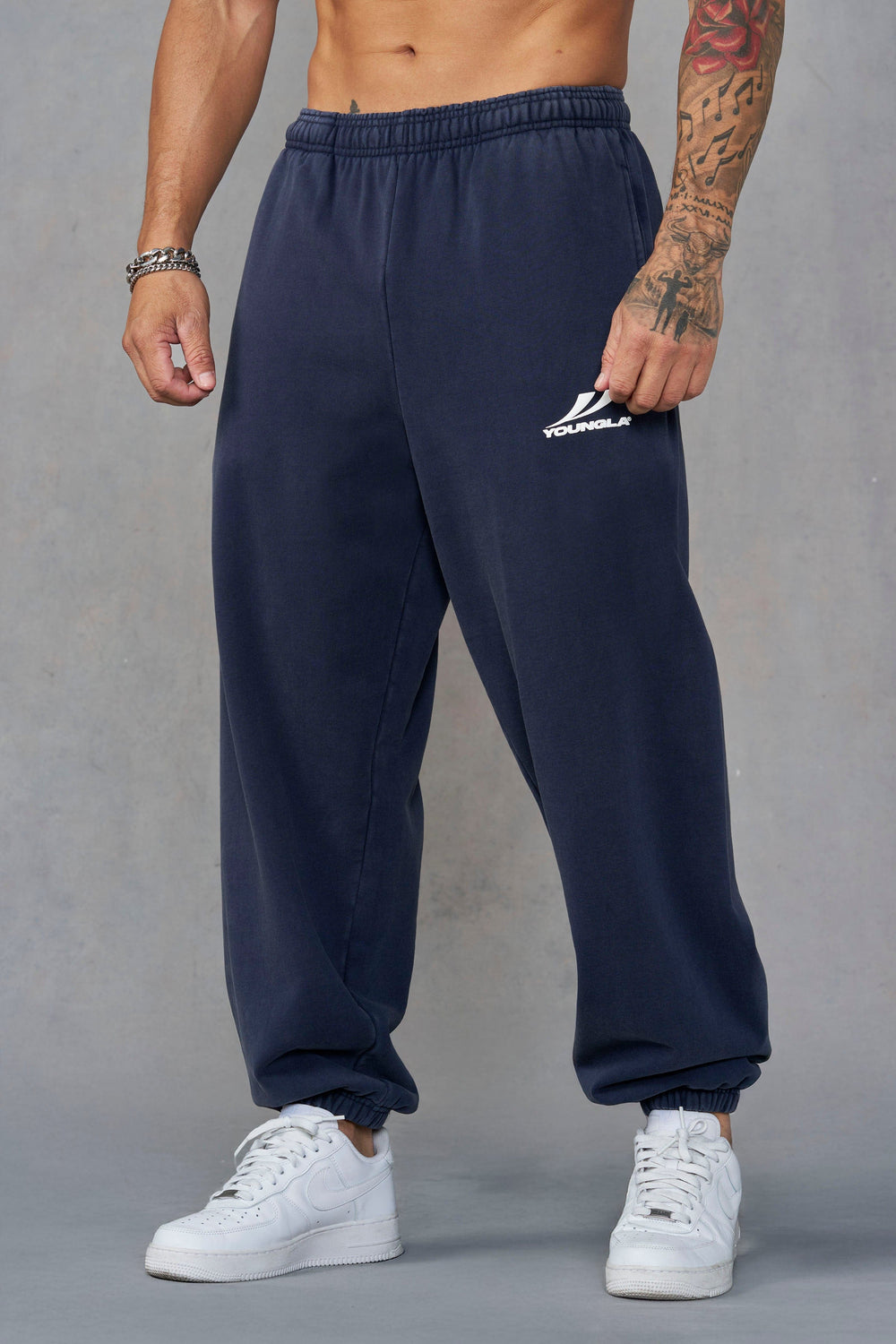 2154 - Throwback Baggy Joggers - Navy Wash