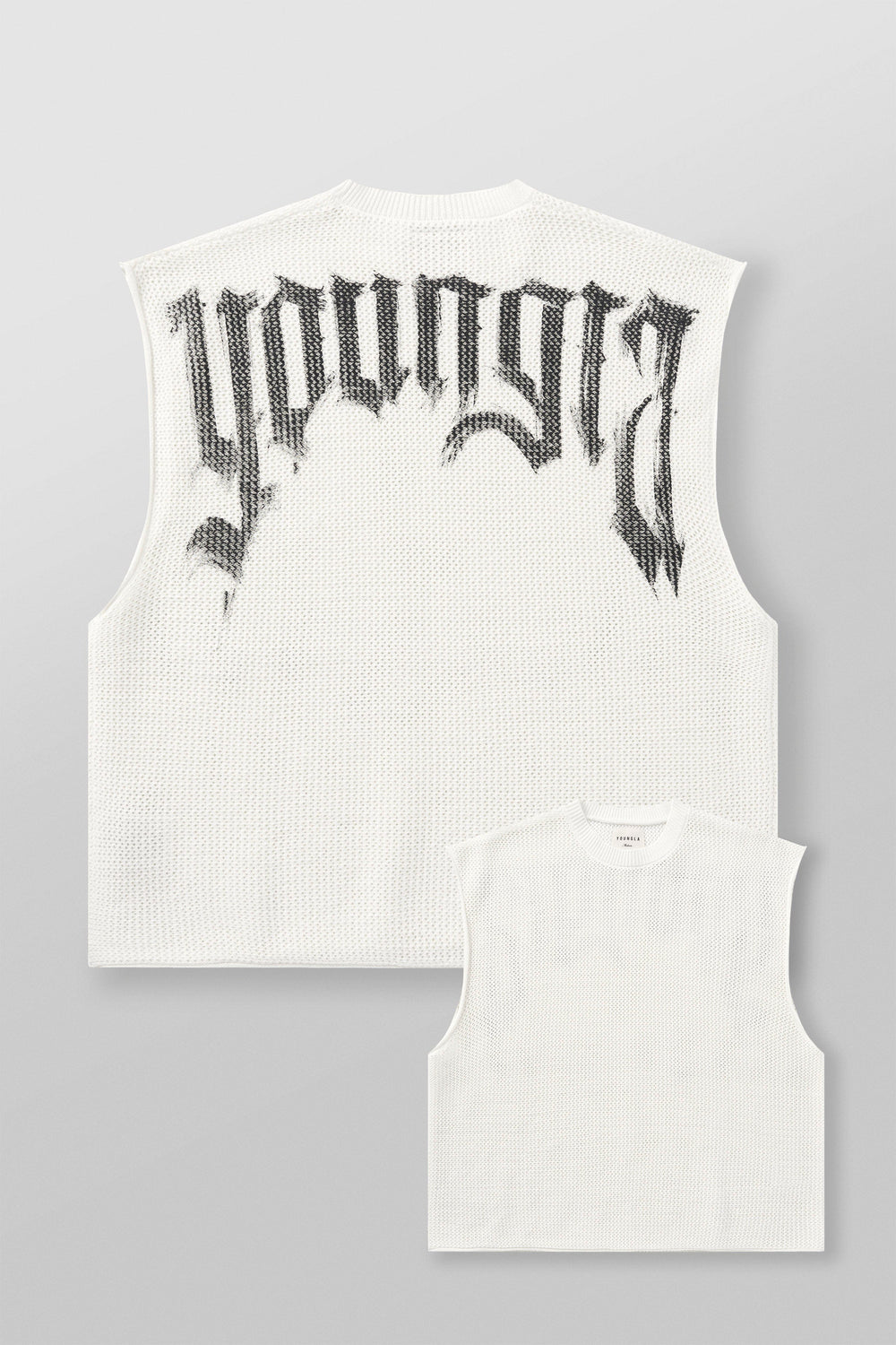 3012 - Drop Shoulder Knit Cut-Off - White