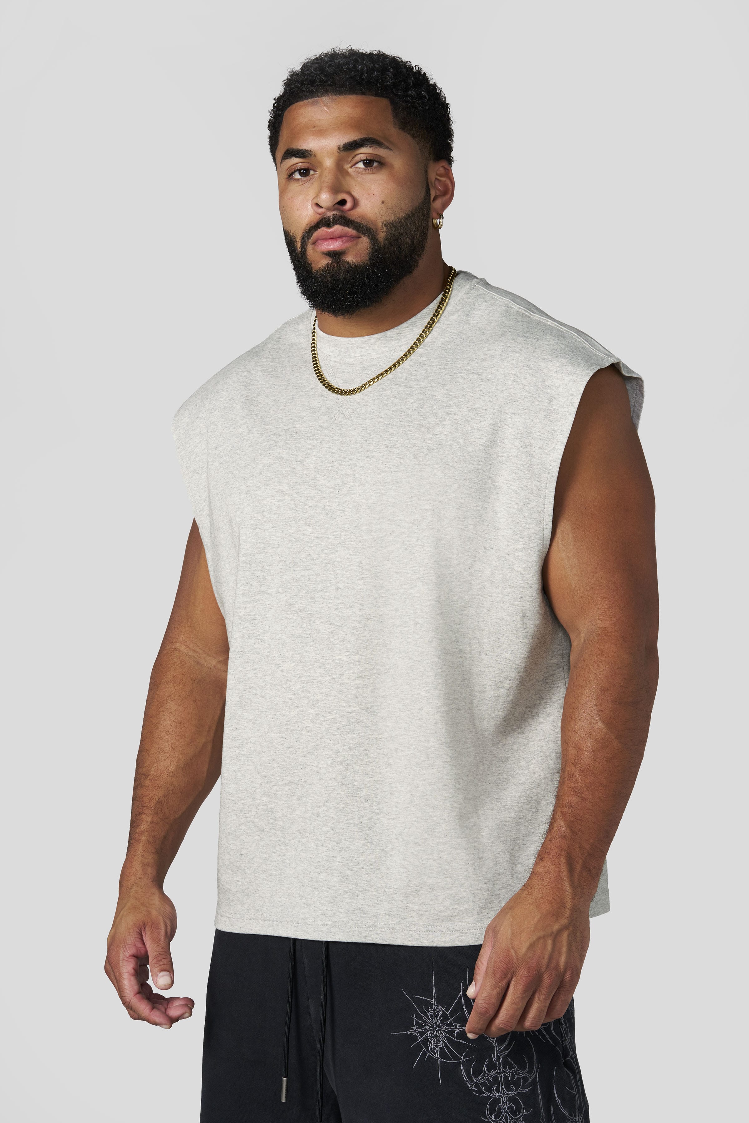 3019 - Elevated Cut-Offs - Heather Grey