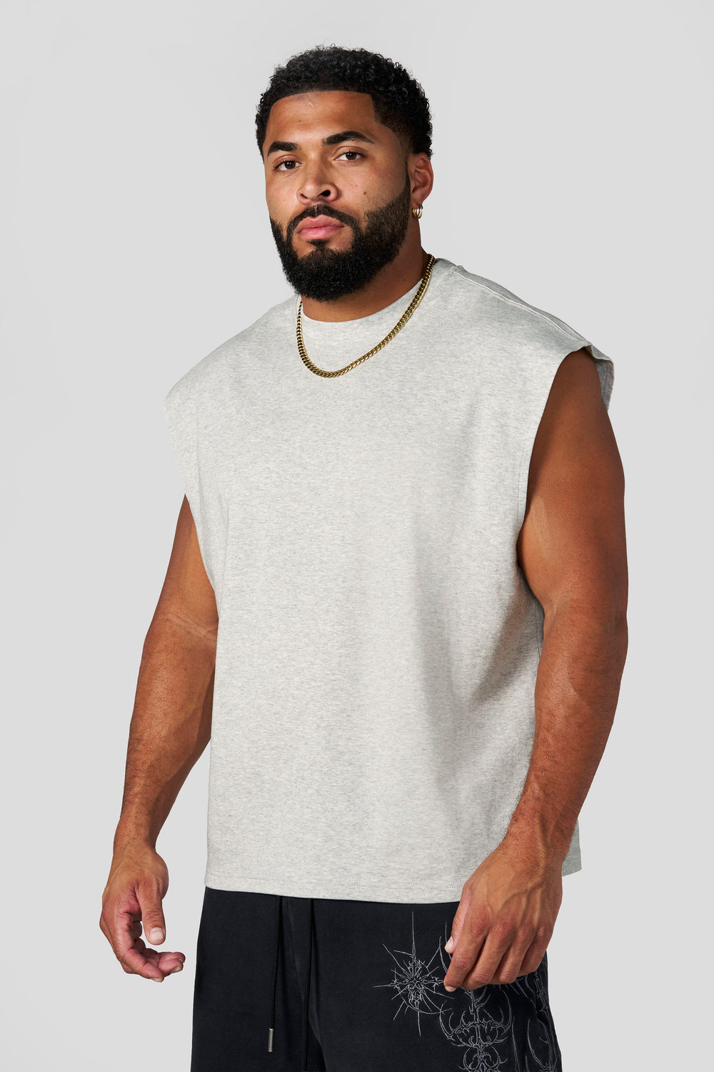 3019 - Elevated Cut-Offs - Heather Grey