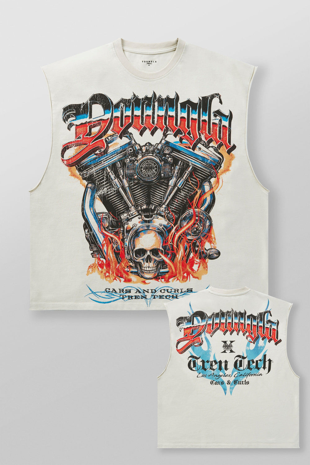 3032 - Cars & Curls - Cut-Offs - Hell Ride Off-White