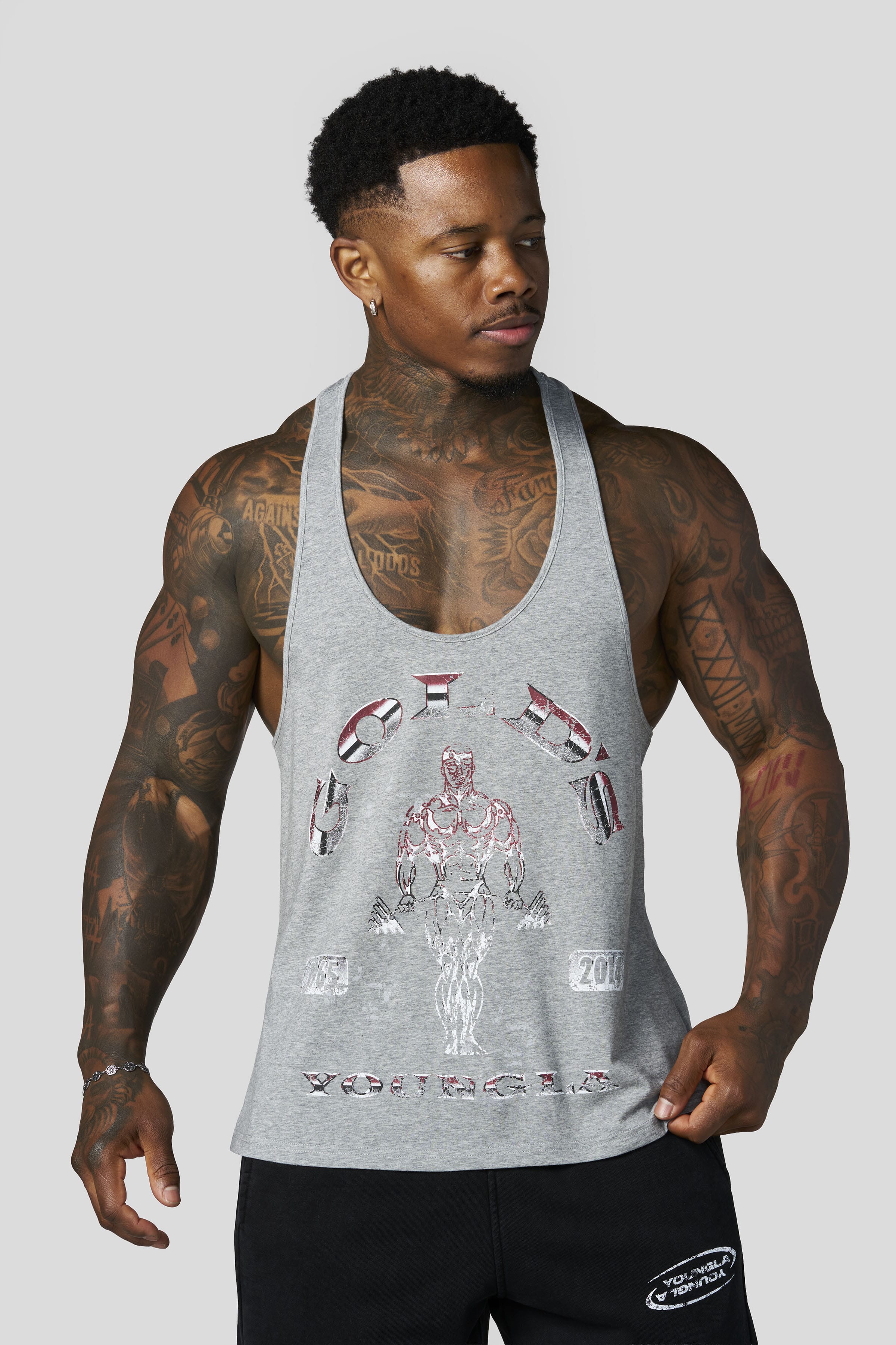 3062 - Gold's Glitch Stringers - Heather Grey
