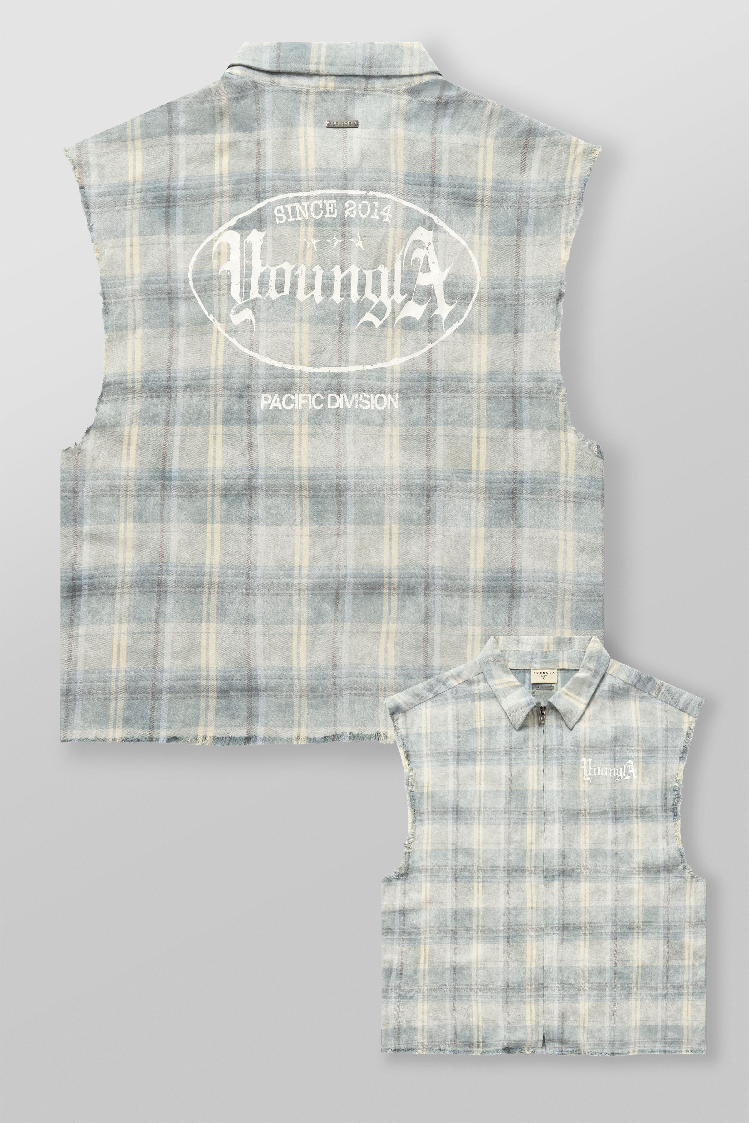 3091 - Cut-Offs Flannels - Blue/Off-White