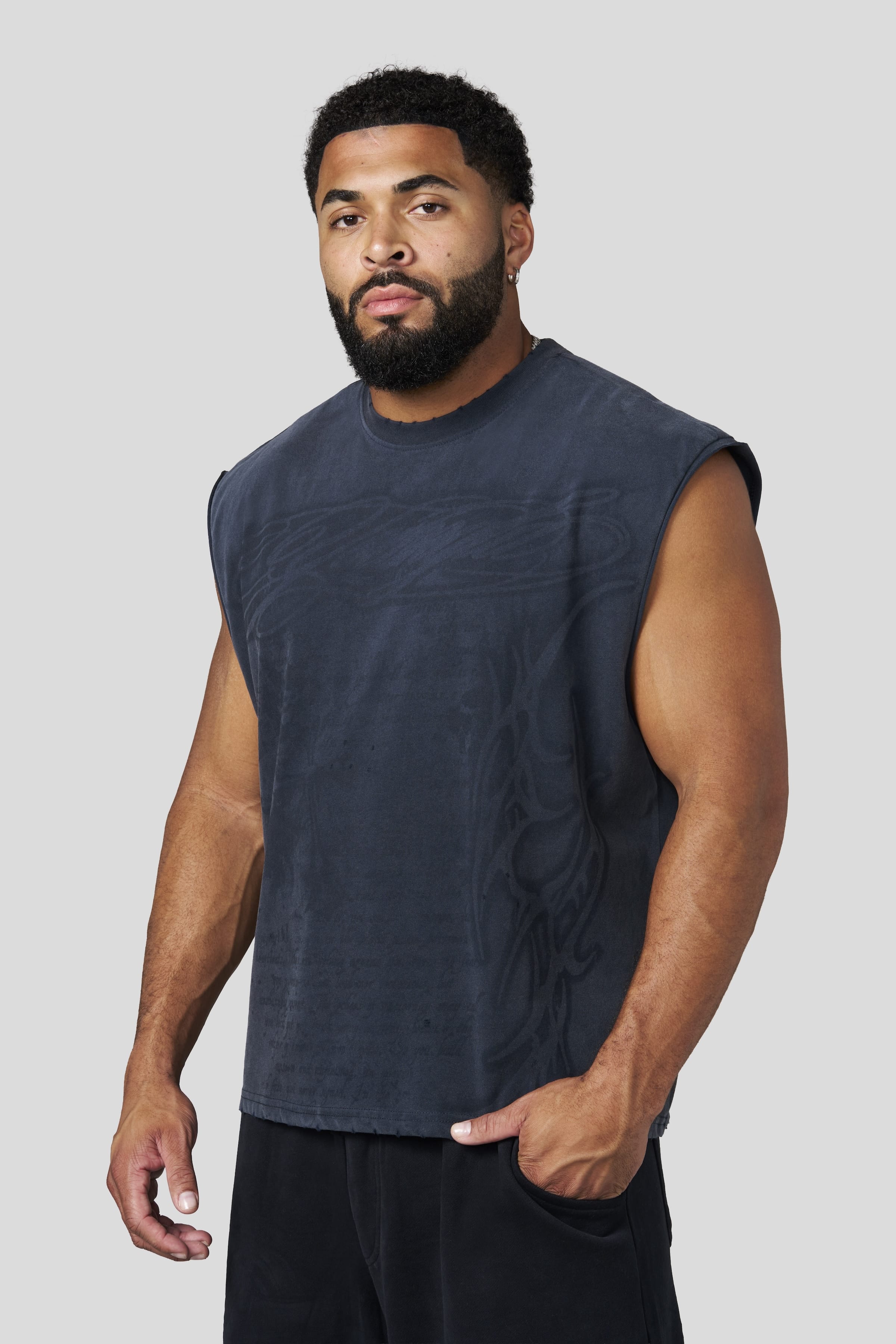 3095 - Sacred Sigil Cut-Offs - Navy Wash