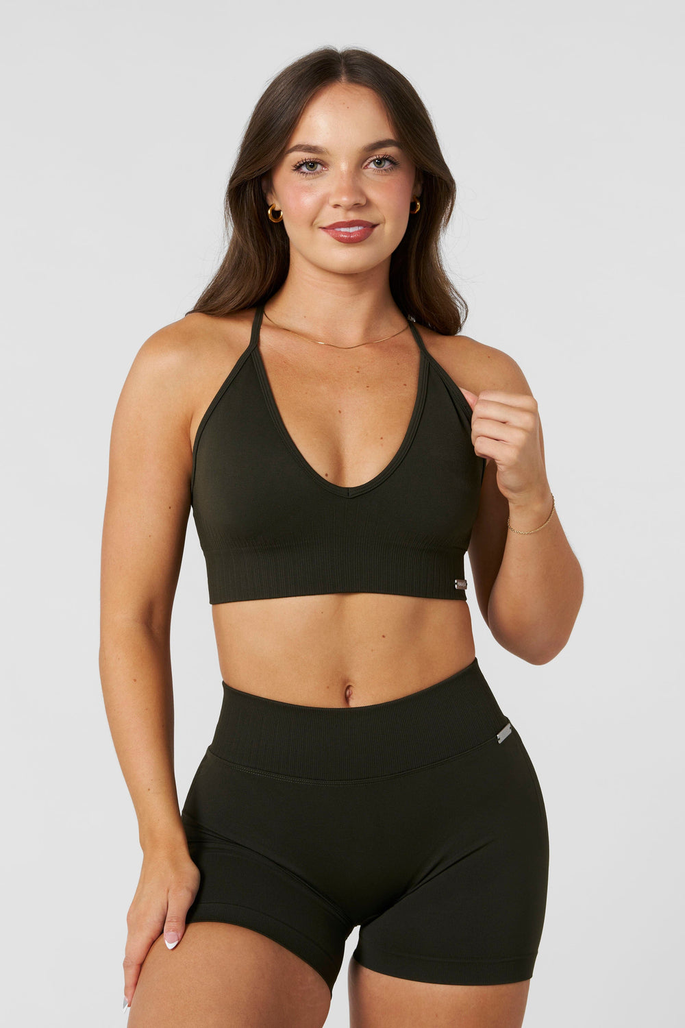 W367 - Sculpt Seamless Plunge Bra - Olive
