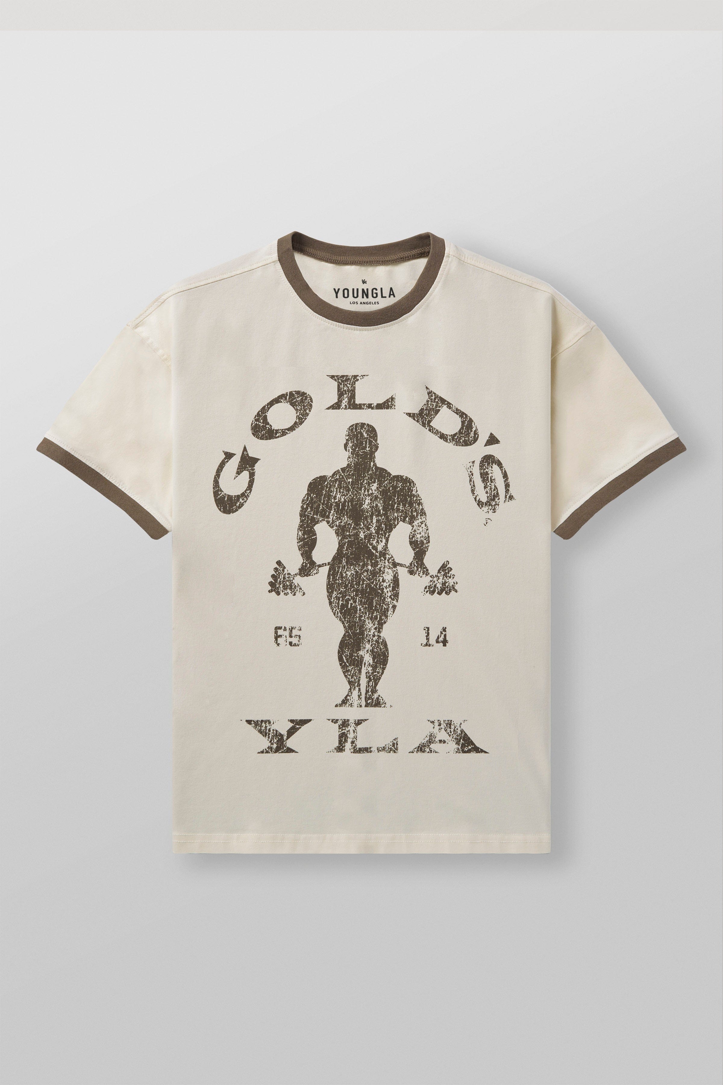 4009 - Golds Gym Ringer Tees - Off-White