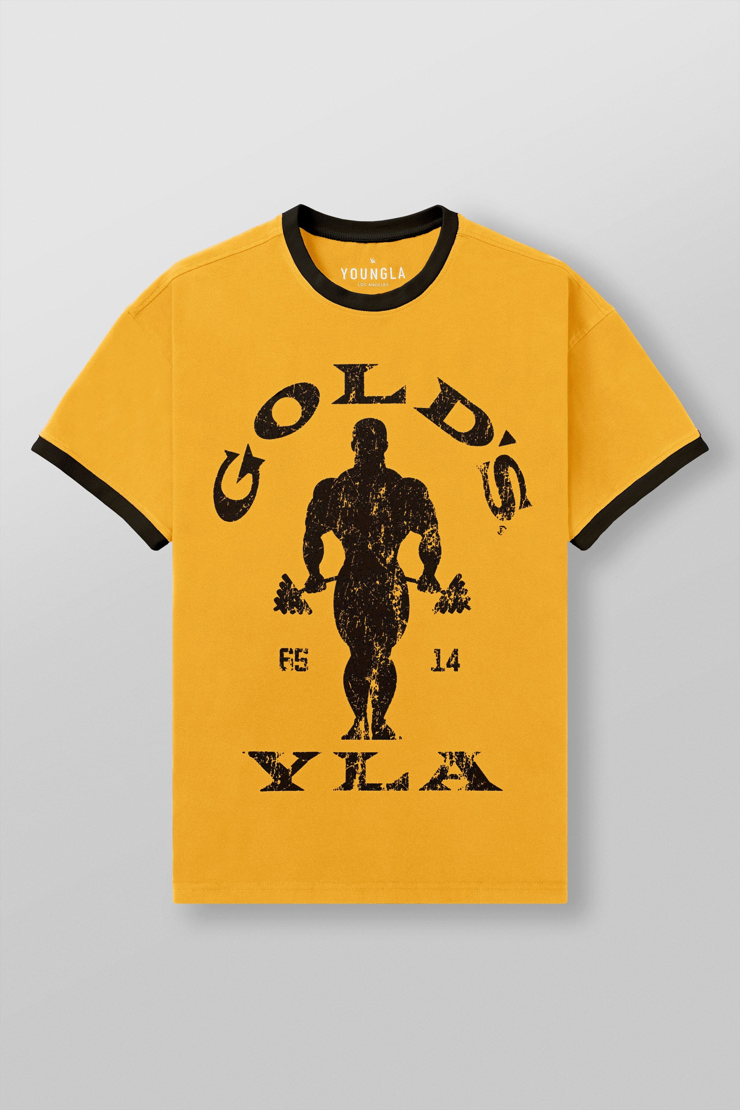 4009 - Golds Gym Ringer Tees - Yellow