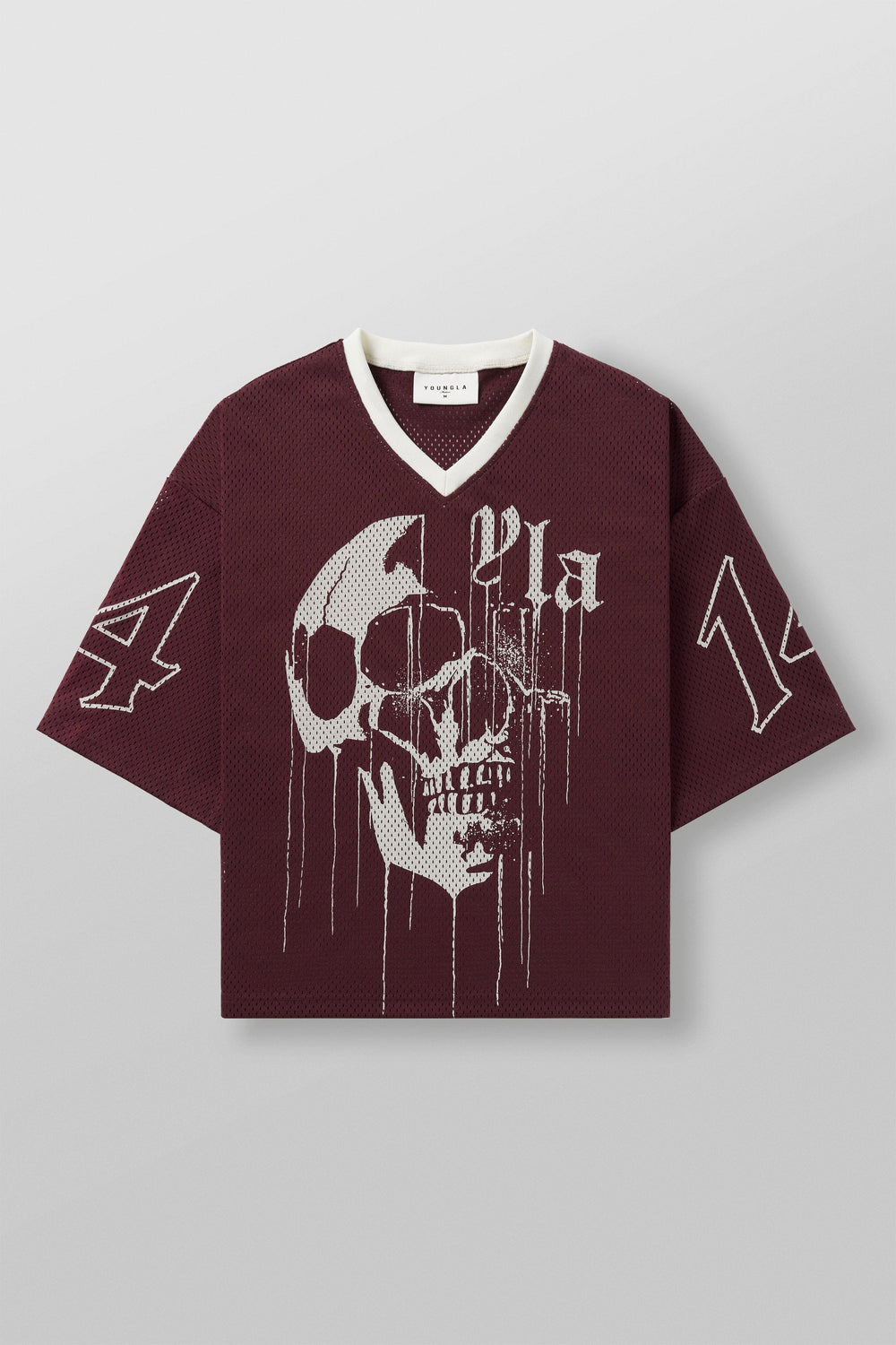 4015 - Drippy Skull Jersey - Burgundy