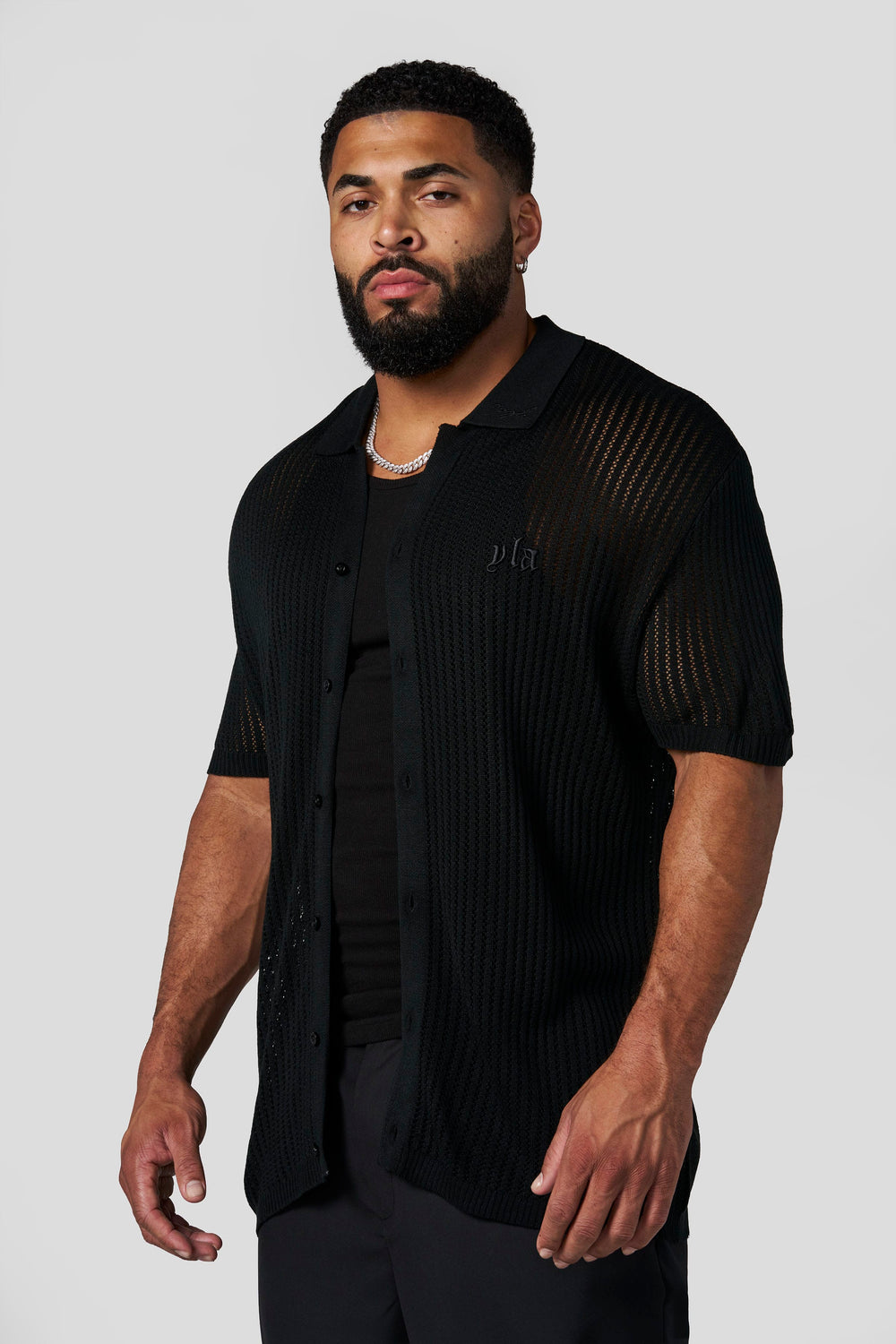 4056 - Beach Club Button Ups - Black