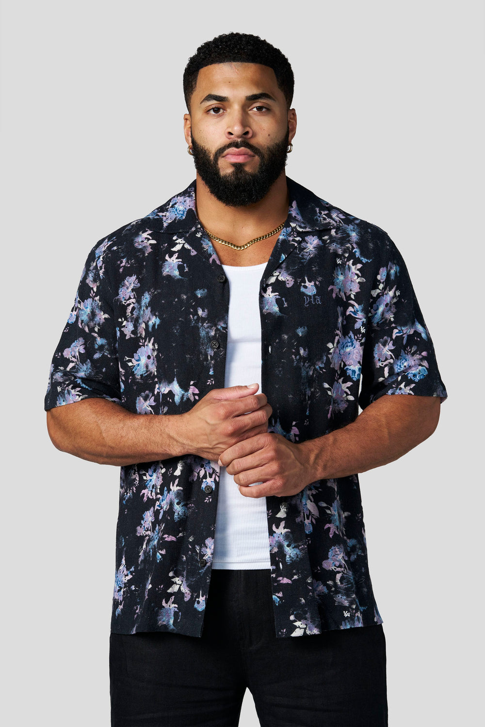 4087 - Riviera Art Button-Ups - Midnight Bloom