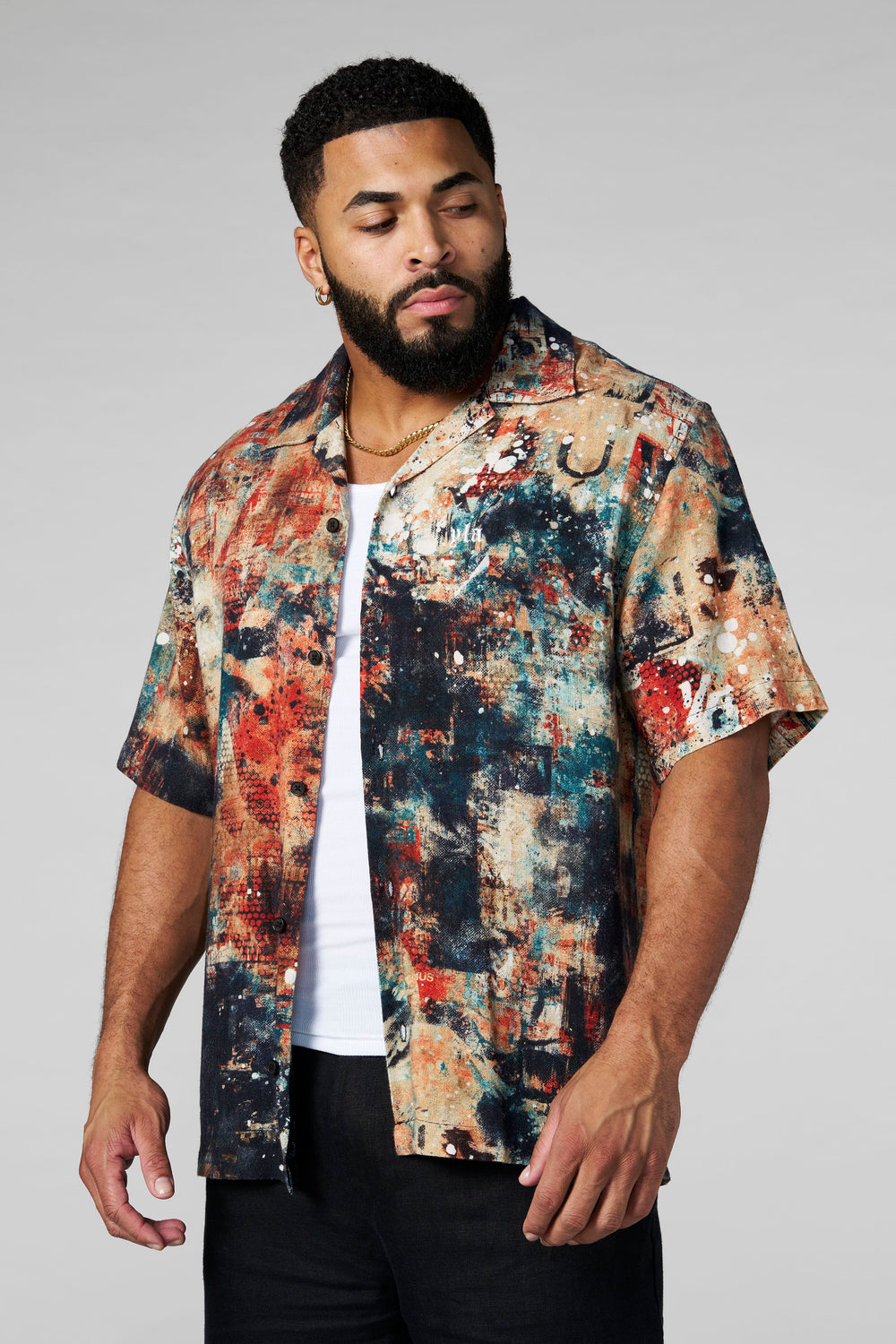 4087 - Riviera Art Button-Ups - Midnight Ember