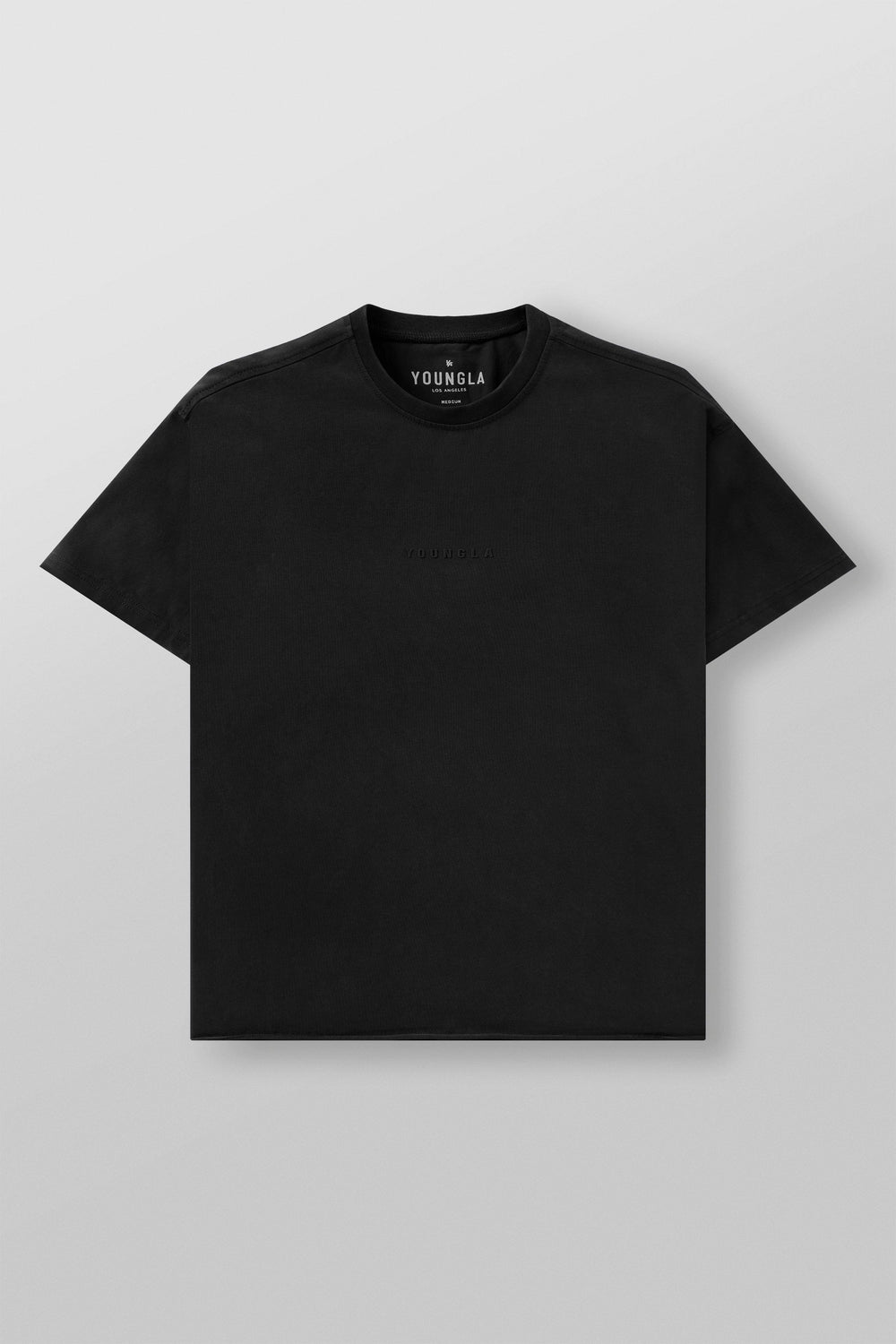 4097 - Cropped Tailored Tees - Black Wash
